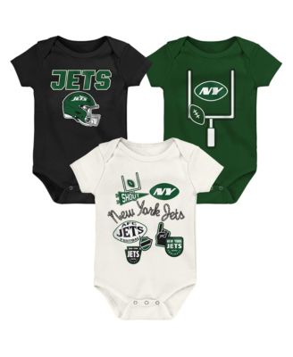 Baby Boys and Girls Baby Boys and Girls New York Jets Littlest Player Three-Piece Bodysuit Set