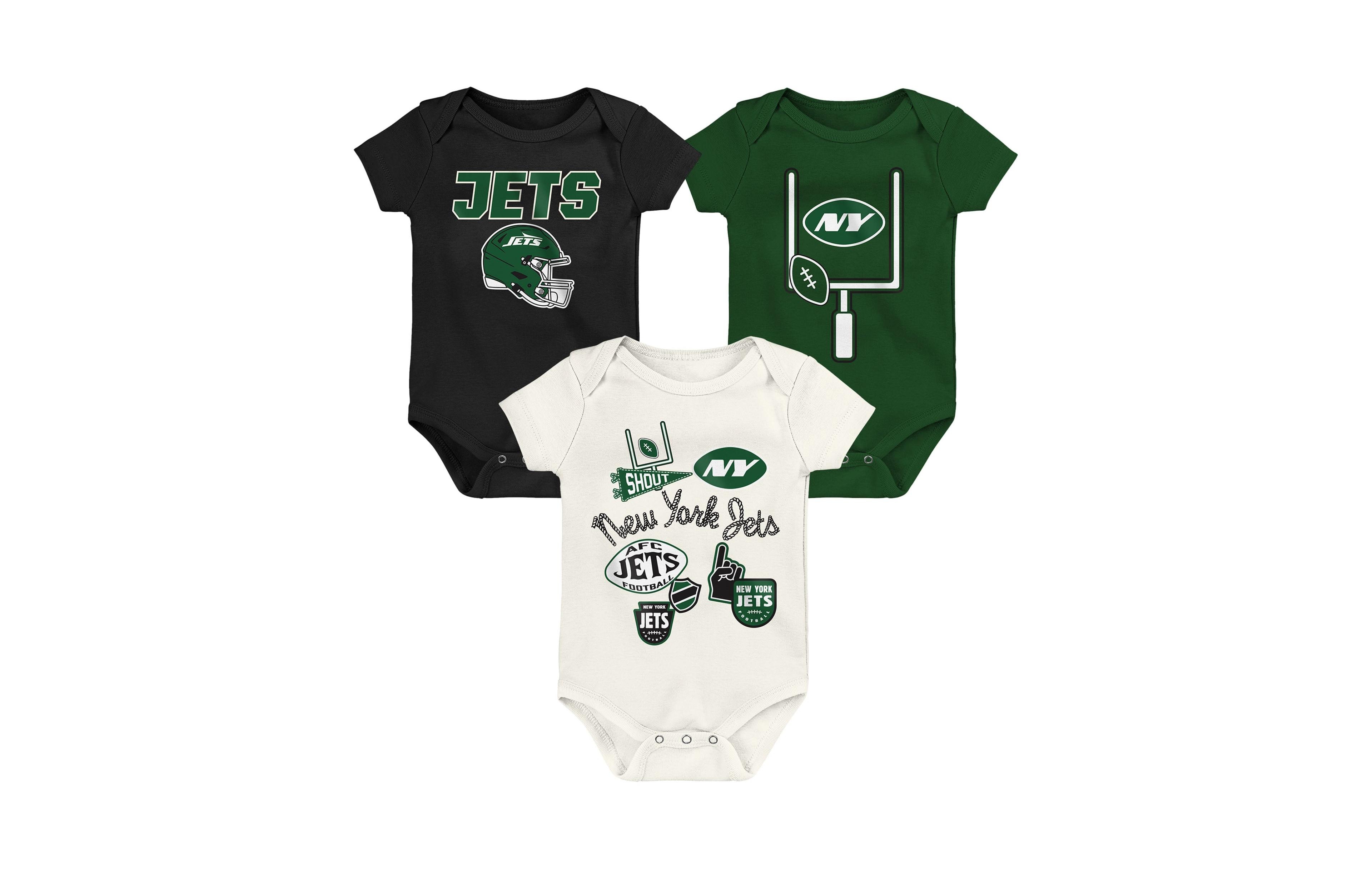 Outerstuff Baby Boys and Girls New York Jets Littlest Player Three-Piece Bodysuit Set