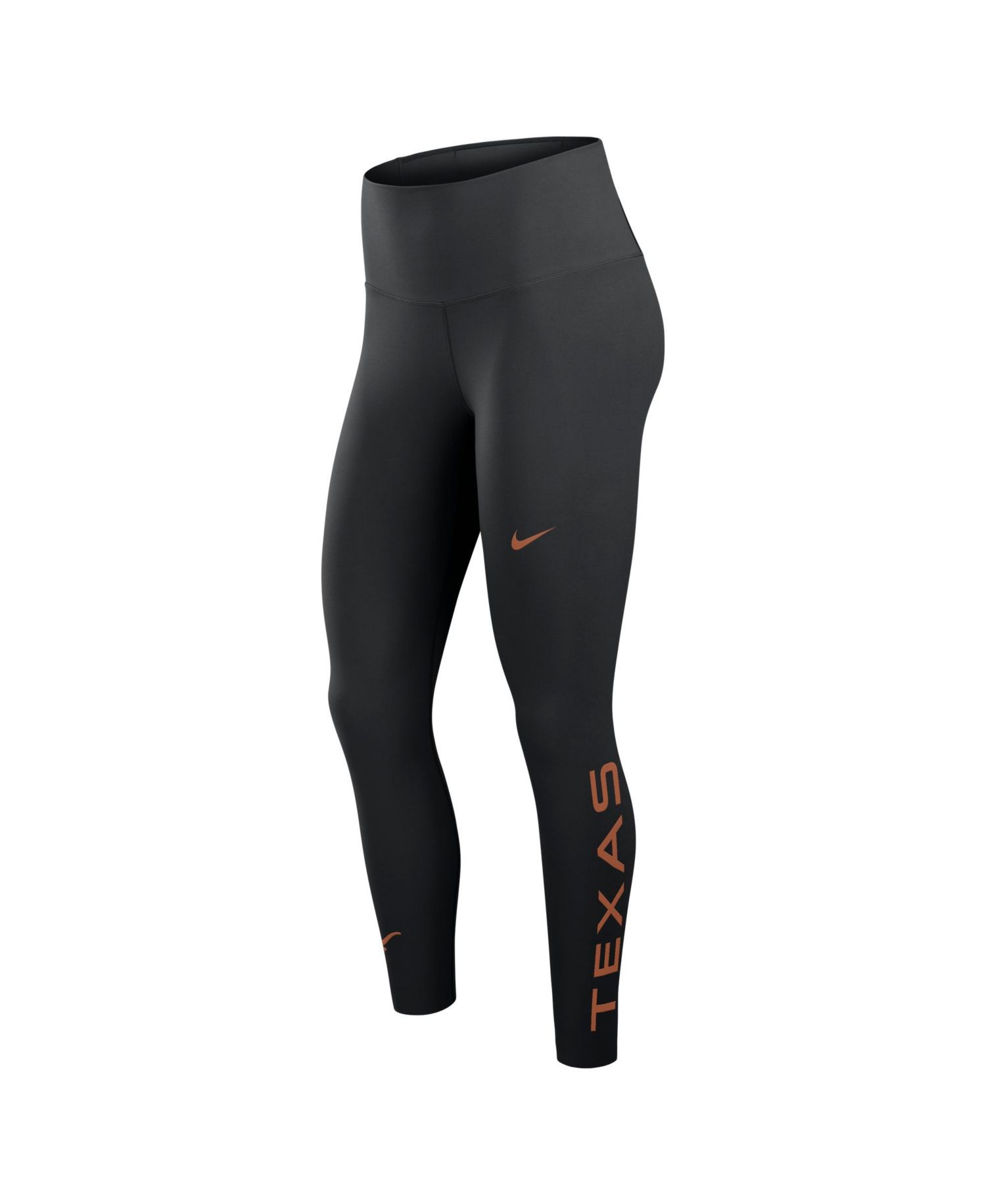 Women's Black Texas Longhorns Zenvy High Rise Dri-FIT 7/8 Leggings