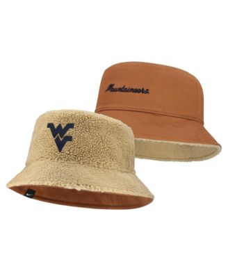 Men's and Women's Beige/Tan West Virginia Mountaineers Campus Prep Script Reversible Bucket Hat