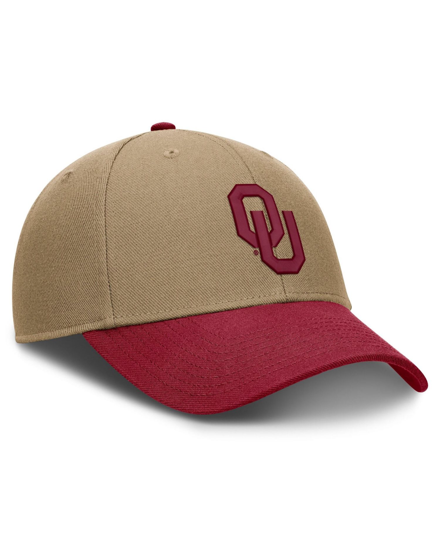 Men's and Women's Beige/Crimson Oklahoma Sooners Primetime Rise Dri-FIT Adjustable Hat