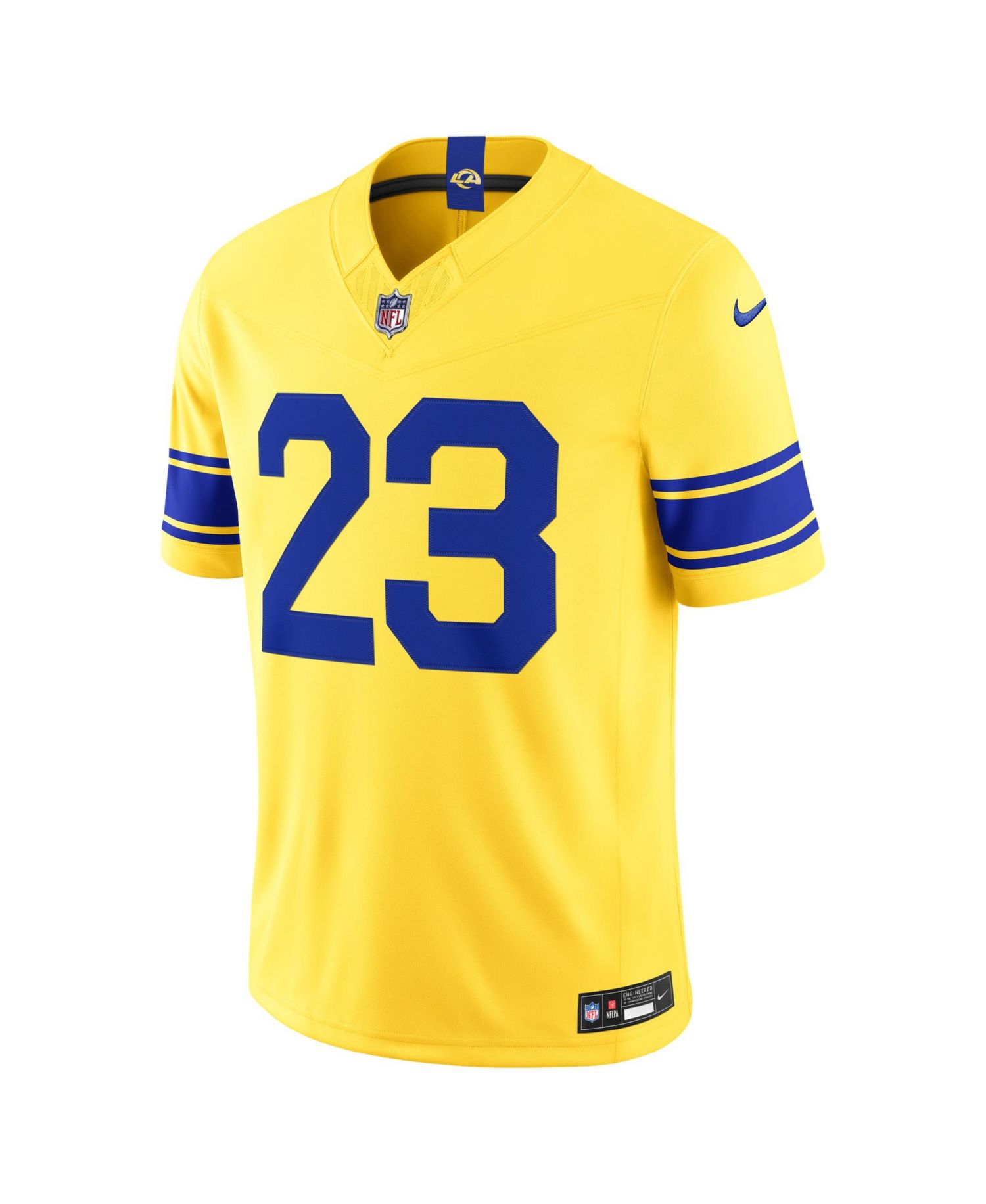 Men's Kyren Williams Los Angeles Rams Classic Sol Vapor F.U.S.E. Stitched Limited Jersey