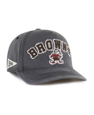 Men's '47 Charcoal Cleveland Browns Throwback Calderwood Well Worn Hitch Adjustable Hat