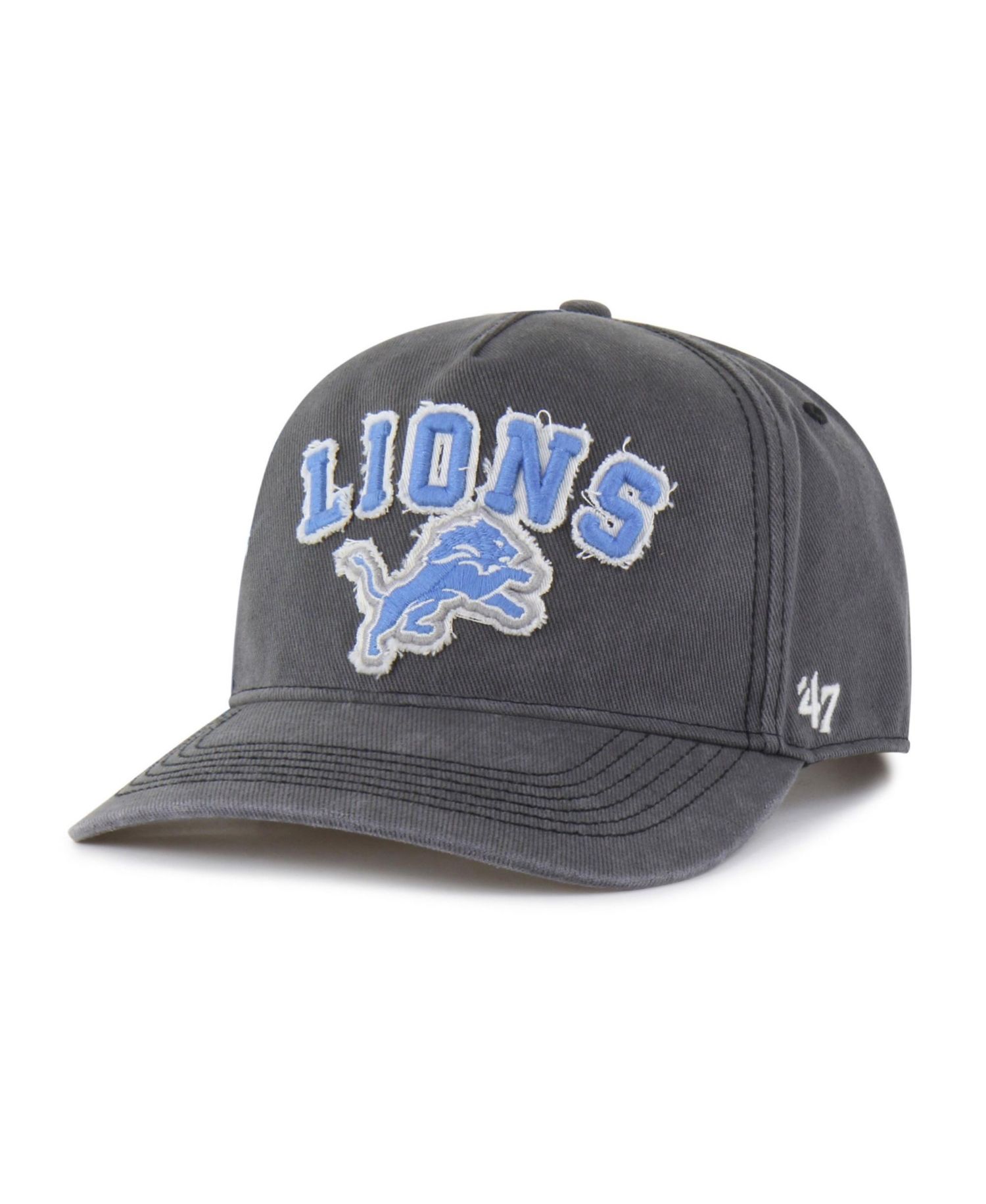 Men's '47 Charcoal Detroit Lions Calderwood Well Worn Hitch Adjustable Hat
