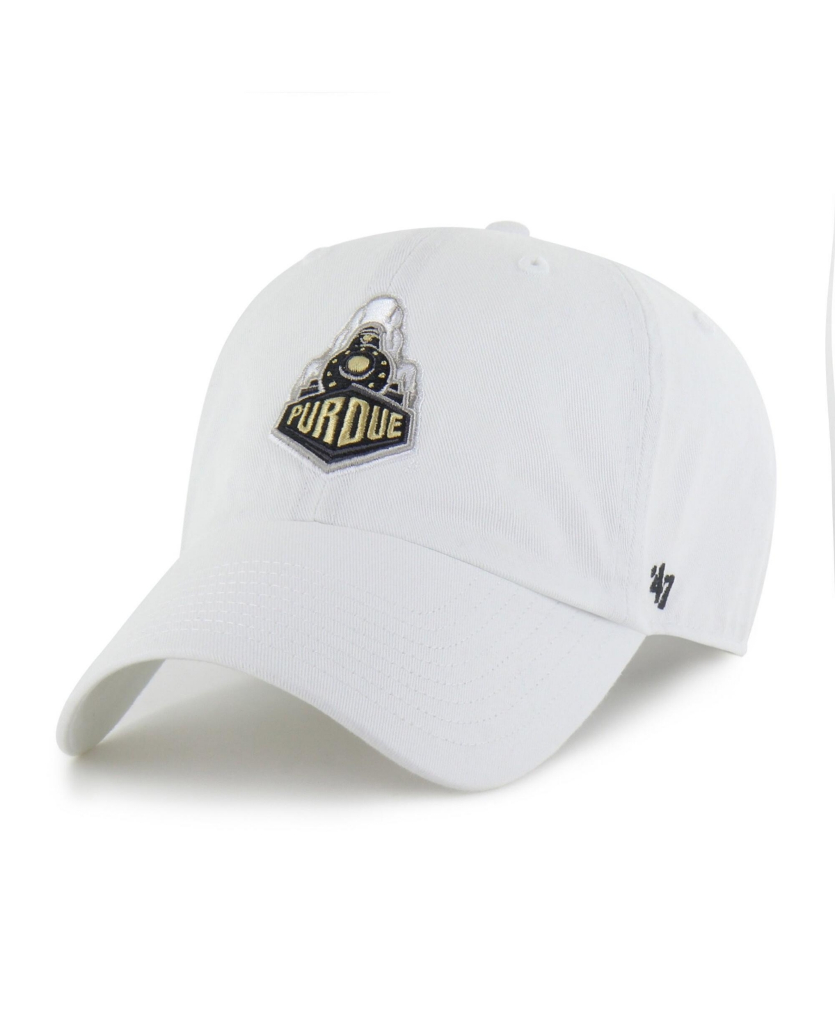'47 Brand Men's and Women's White Purdue Boilermakers Mascot Clean Up Adjustable Hat - White