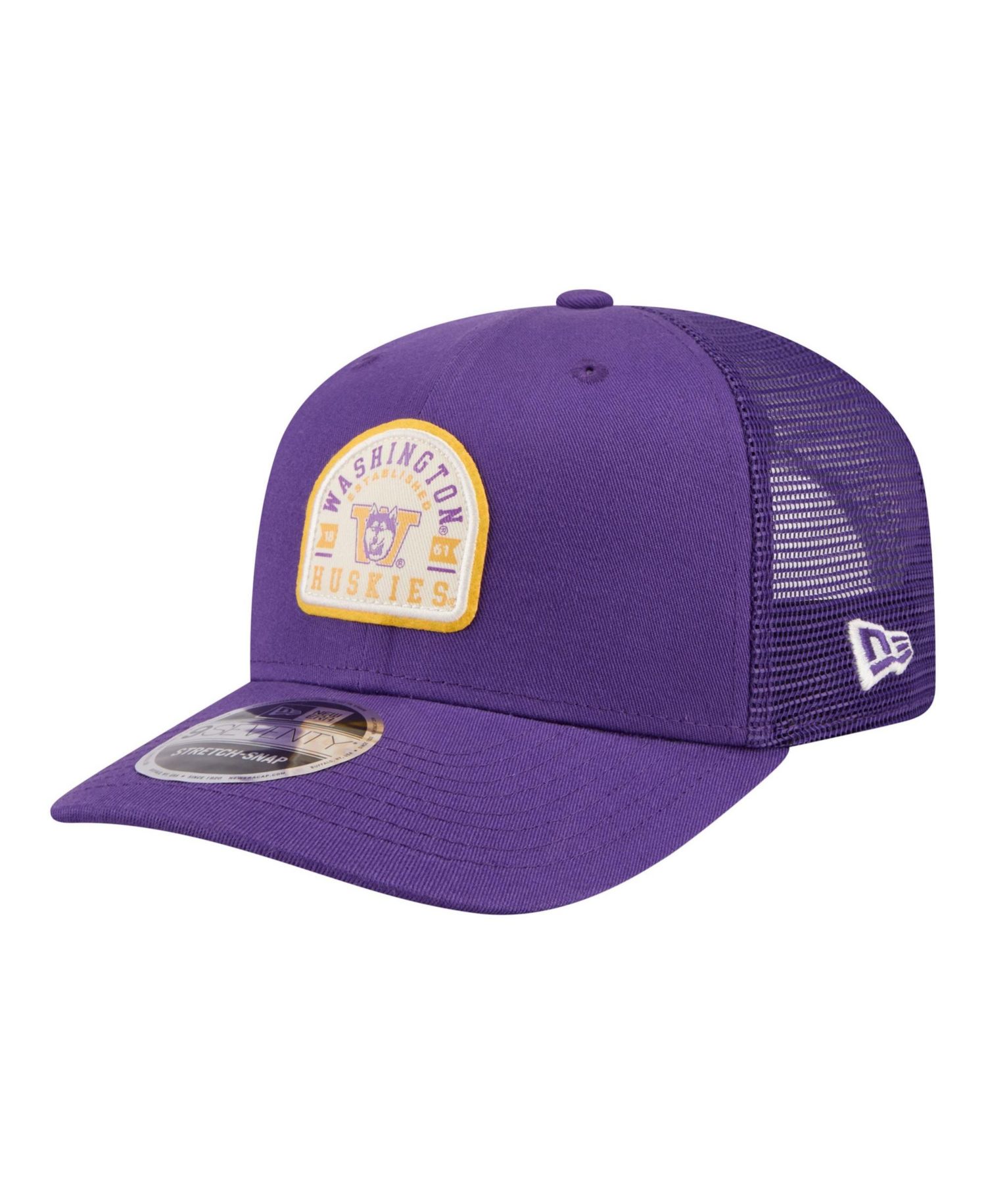Men's Purple Washington Huskies Patched 9SEVENTY Trucker Adjustable Hat
