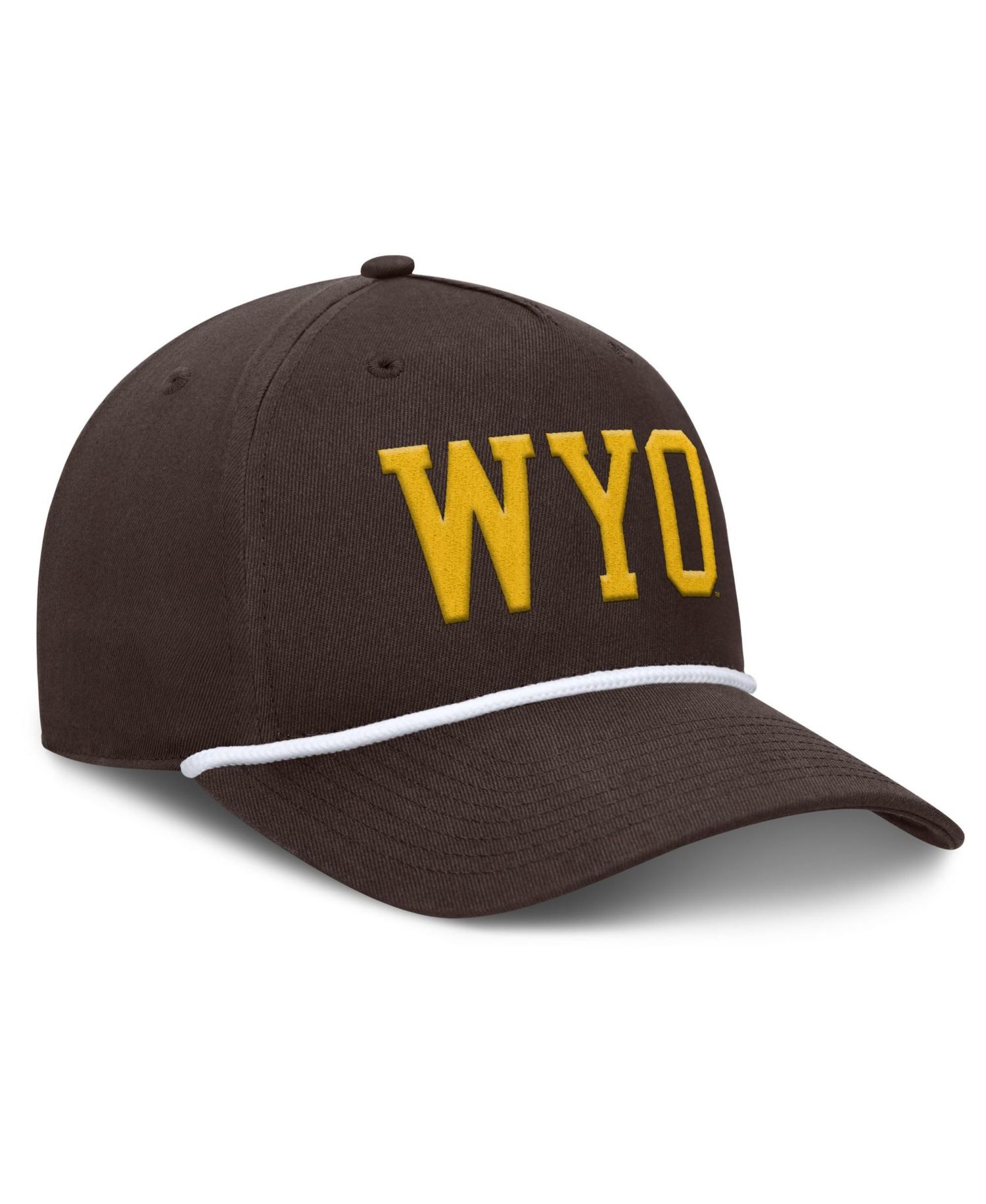 Men's Brown Wyoming Cowboys Foul Ball Rope Adjustable Hat