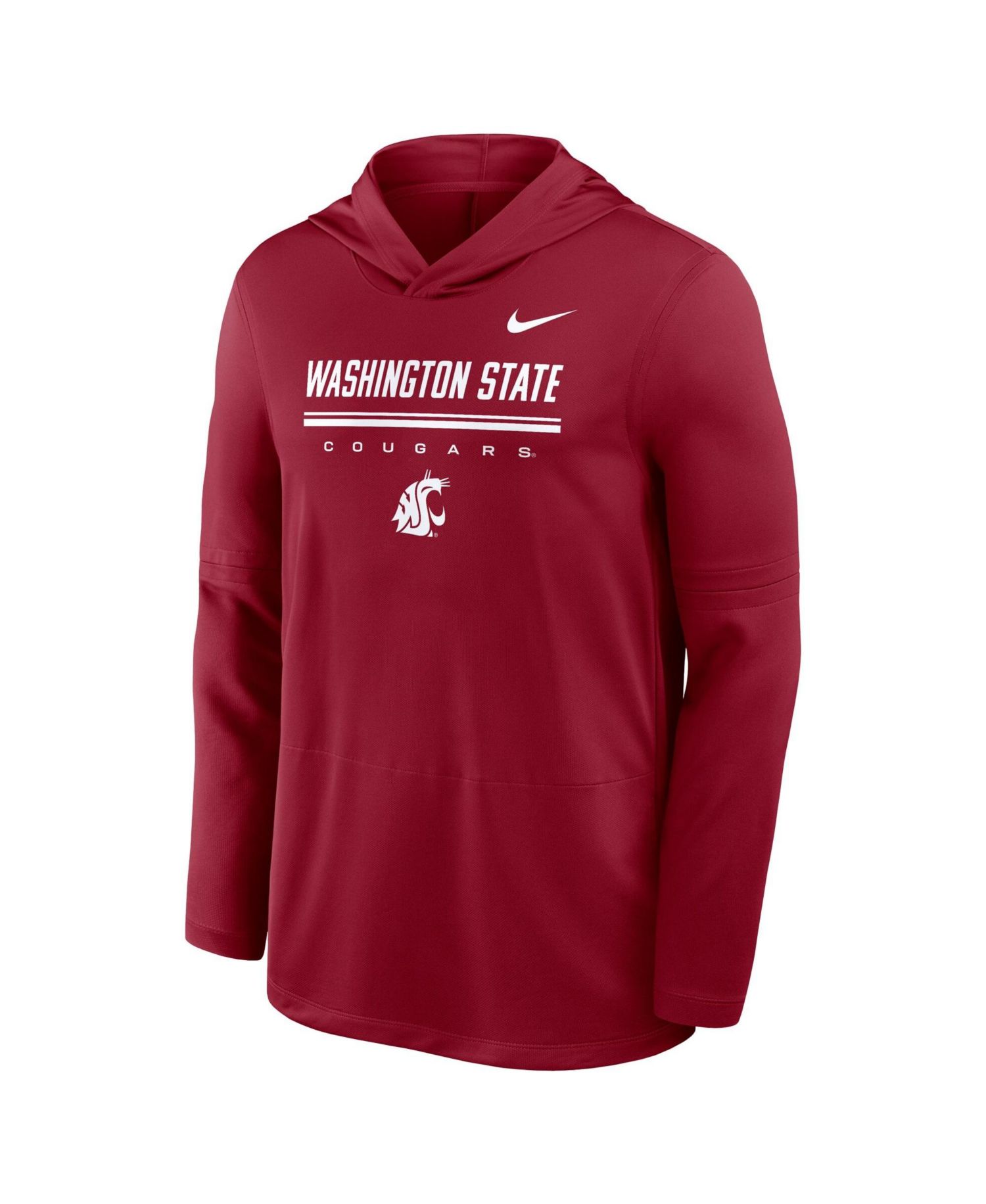 Men's Crimson Washington State Cougars 2026 Sideline Dri-FIT Lightweight Hooded Top