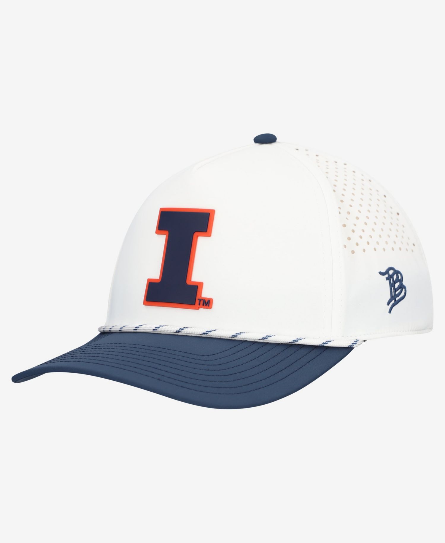 Men's White/Navy Illinois Fighting Illini Classic Adjustable Rope Hat
