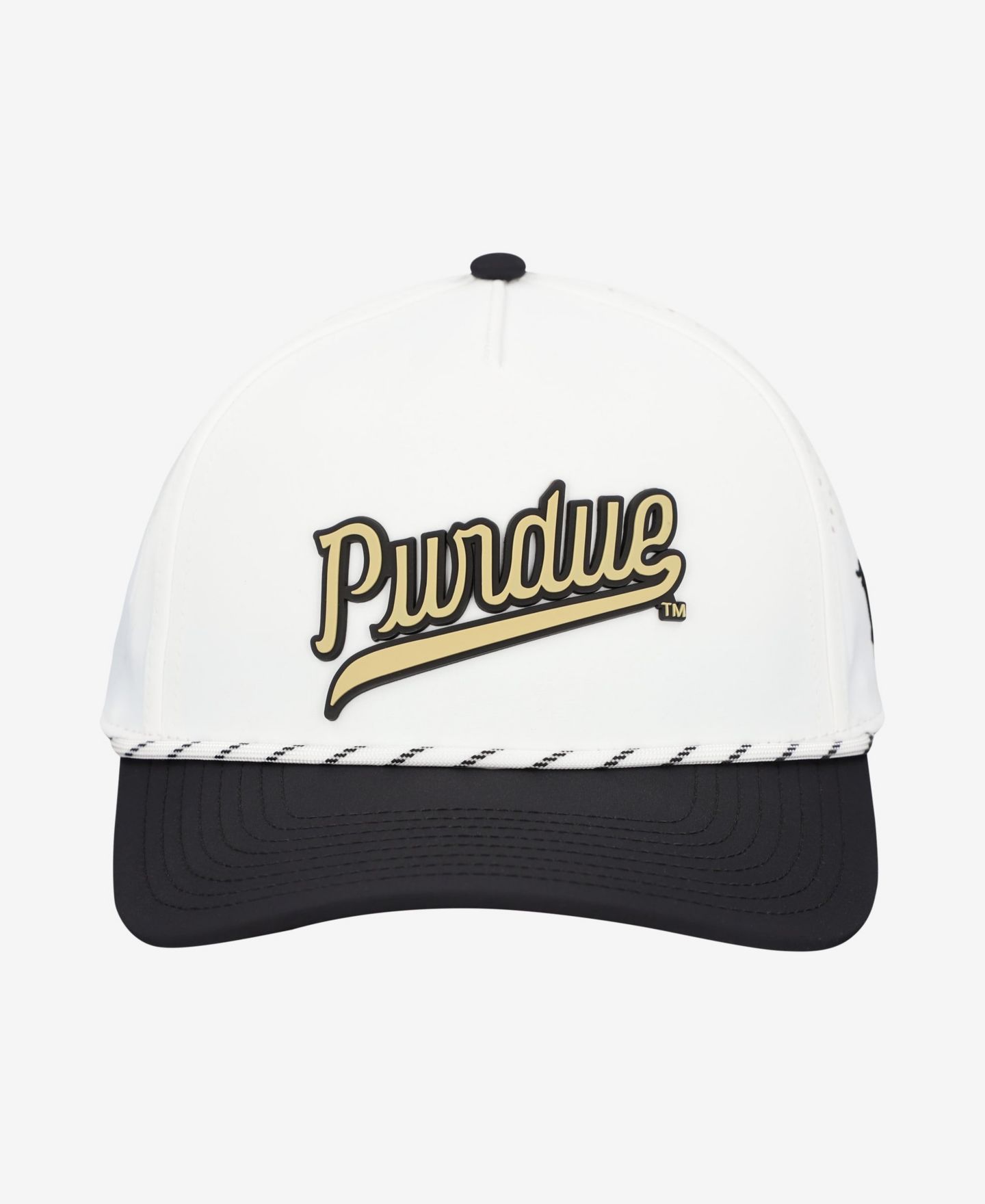 Мужской головной убор Branded Bills White/Black Purdue Boilermakers Classic Adjustable Rope Hat — фото 4
