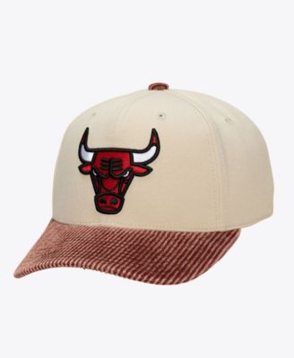 Men's Mitchell Ness Cream/Red Chicago Bulls Washed Corduroy Pro Crown Snapback Hat