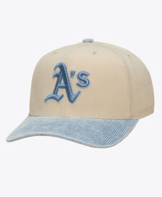 Men's  Cream/Light Blue Athletics Washed Corduroy Pro Crown Snapback Hat