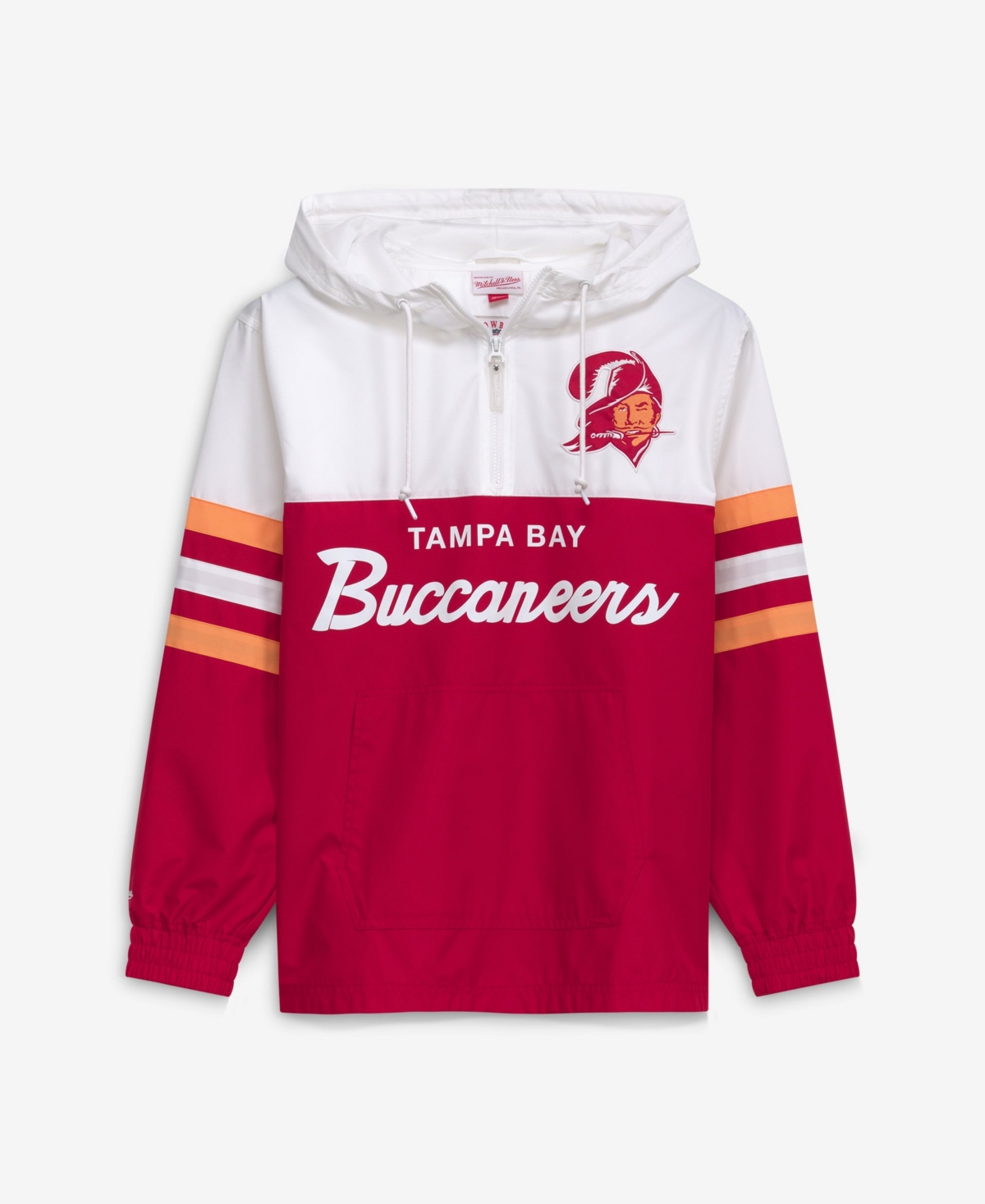 Mitchell & Ness Men's Red Tampa Bay Buccaneers Head Coach Anorak Quarter-Zip Windbreaker Jacket