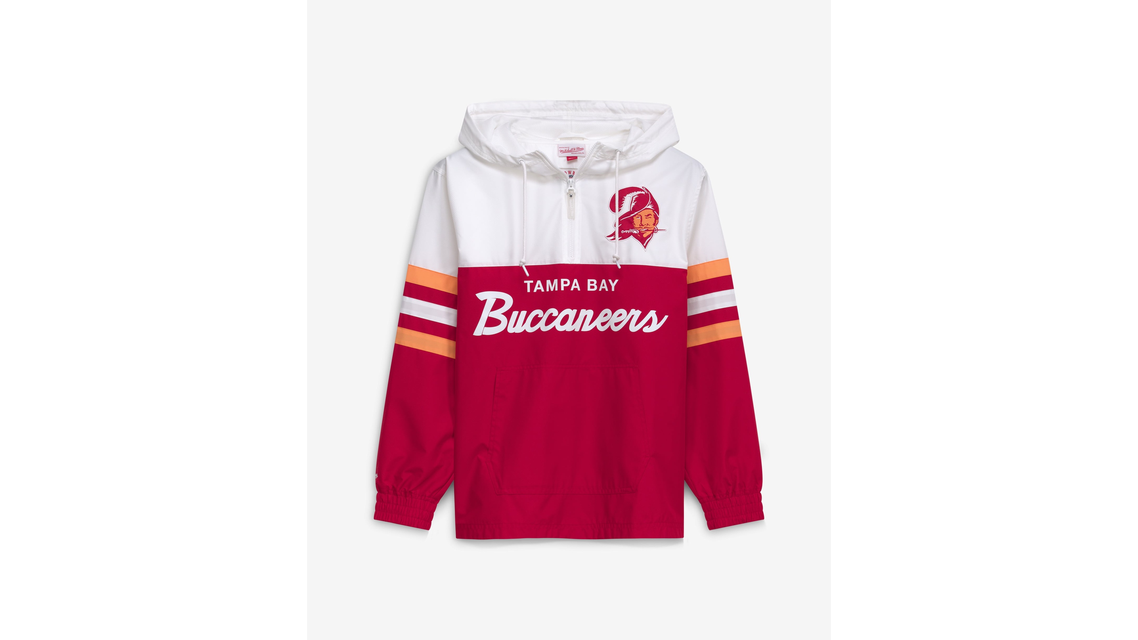 Mitchell & Ness Men's Red Tampa Bay Buccaneers Head Coach Anorak Quarter-Zip Windbreaker Jacket