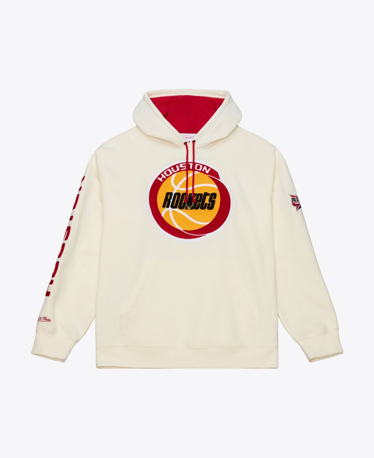 Mitchell & Ness Men's Mitchell Ness Cream Houston Rockets Hardwood Classics Chainstitch Premium Fleece Hoodie - Cream
