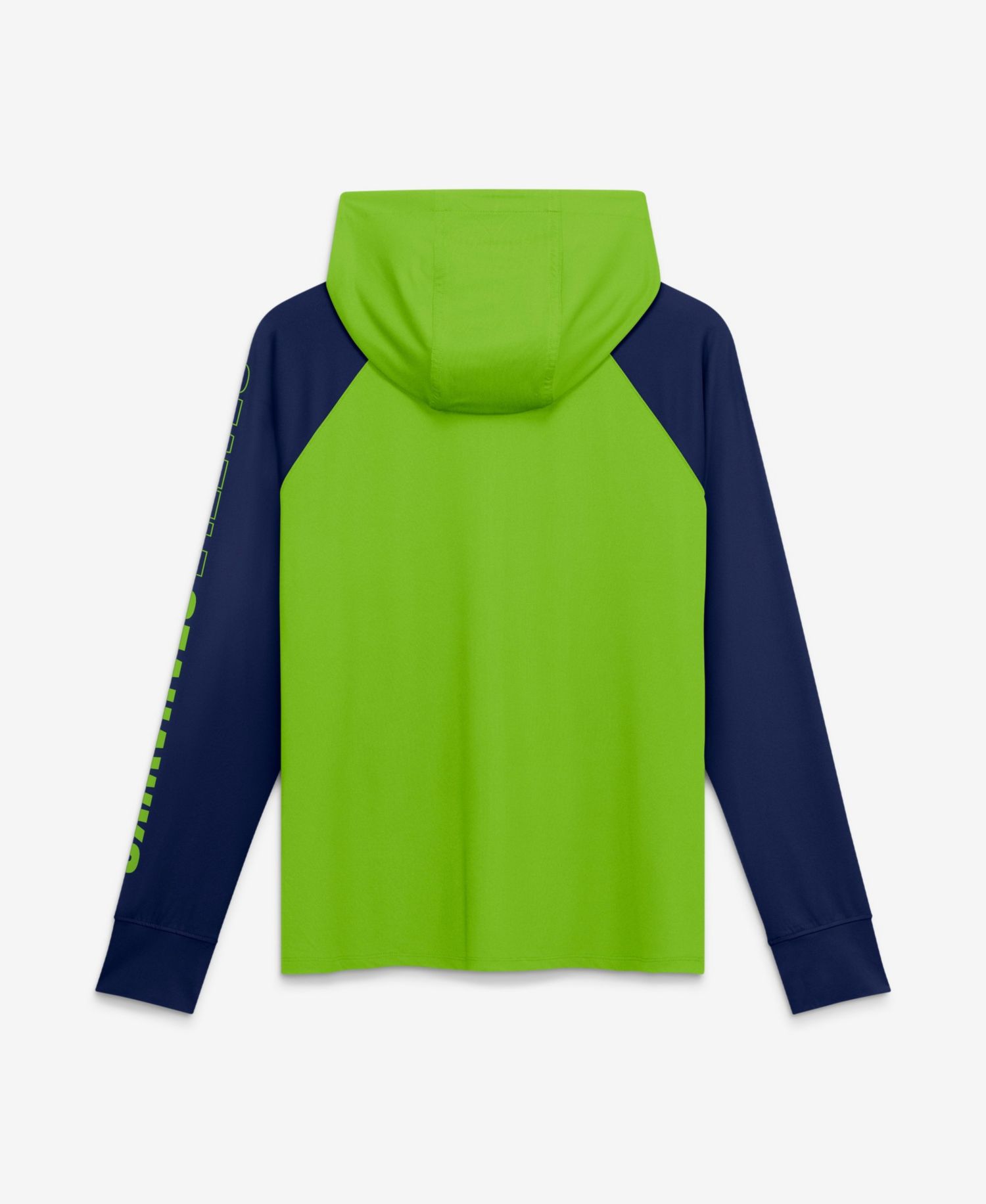 Women's Neon Green/College Navy Seattle Seahawks Cornerback Blitz&iquest; Raglan Full-Zip Hoodie