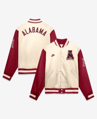 Men's Natural/Crimson Alabama Crimson Tide Legacy Full-Snap Bomber Jacket