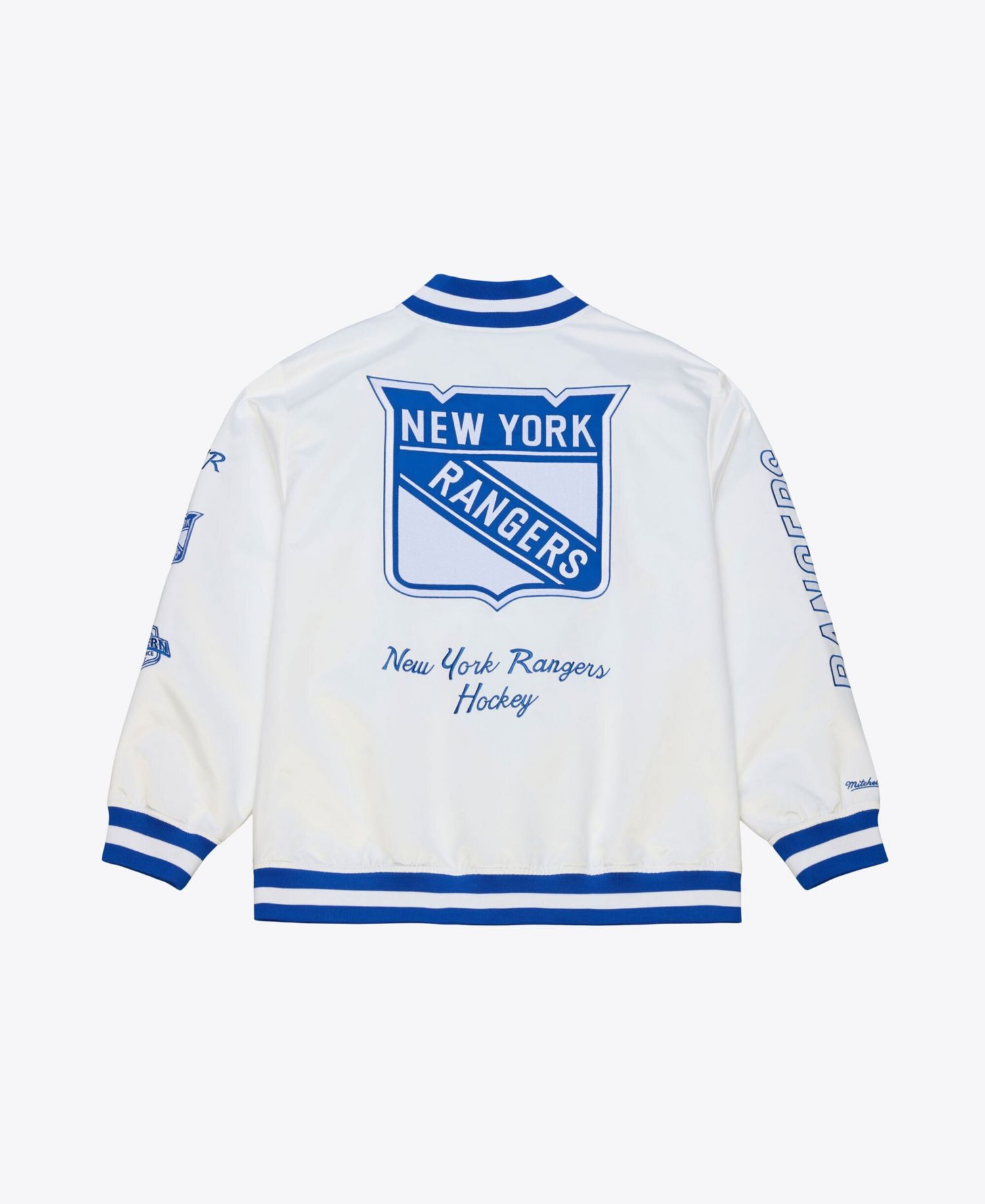 Men's White New York Rangers Arctic Lightweight Satin Full-Snap Jacket