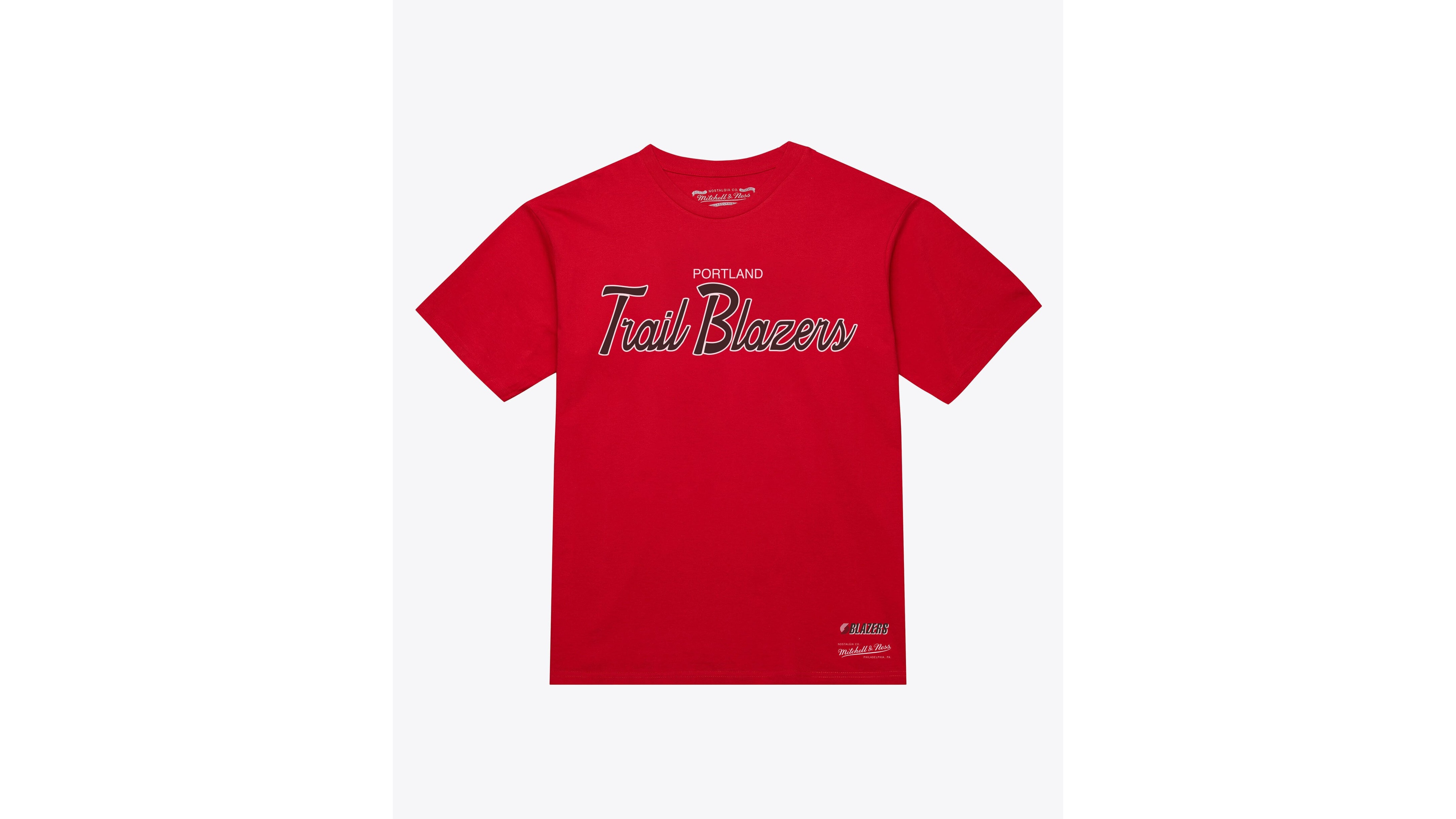 Mitchell & Ness Men's Red Portland Trail Blazers Vintage Wordmark T-Shirt