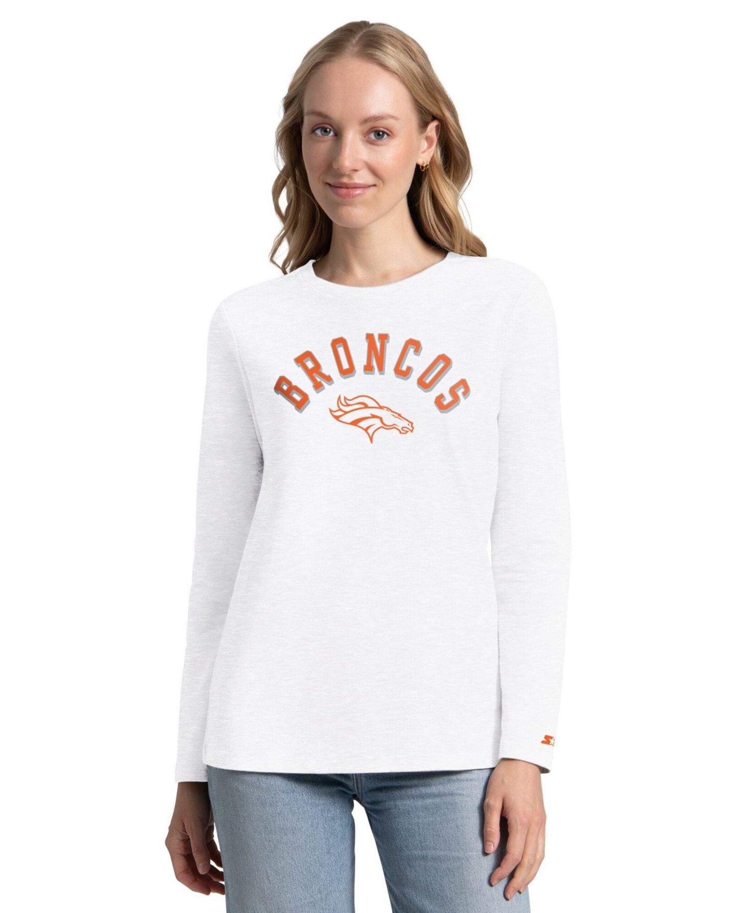 Women's Orange/Ash Denver Broncos Short Sleeve & Long Sleeve T-Shirt Combo Pack