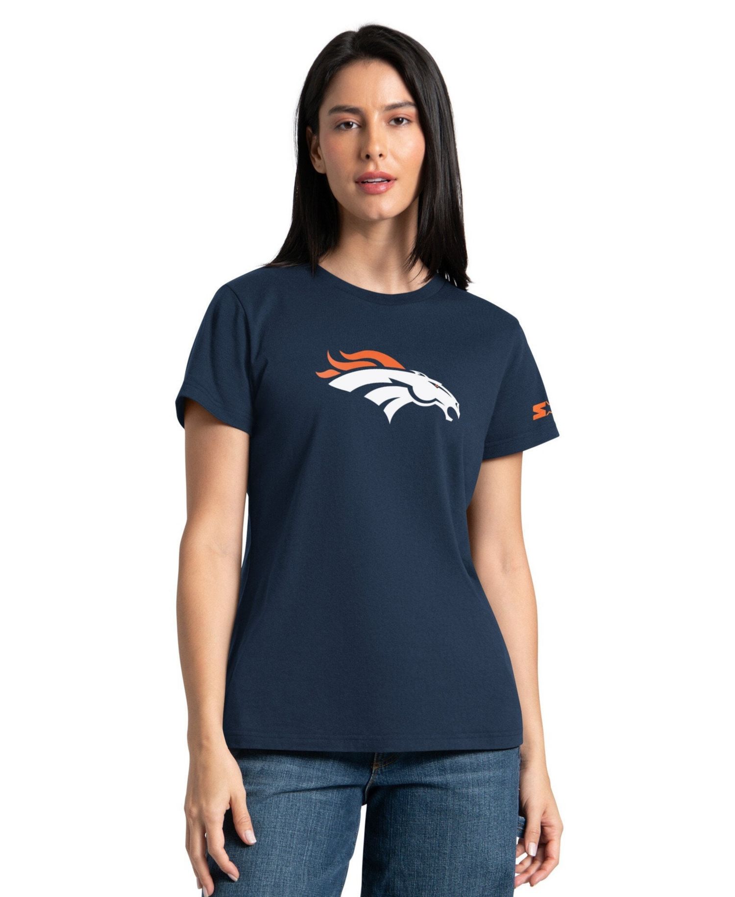 Women's Navy/Orange Denver Broncos Hoodie & T-Shirt Combo Pack