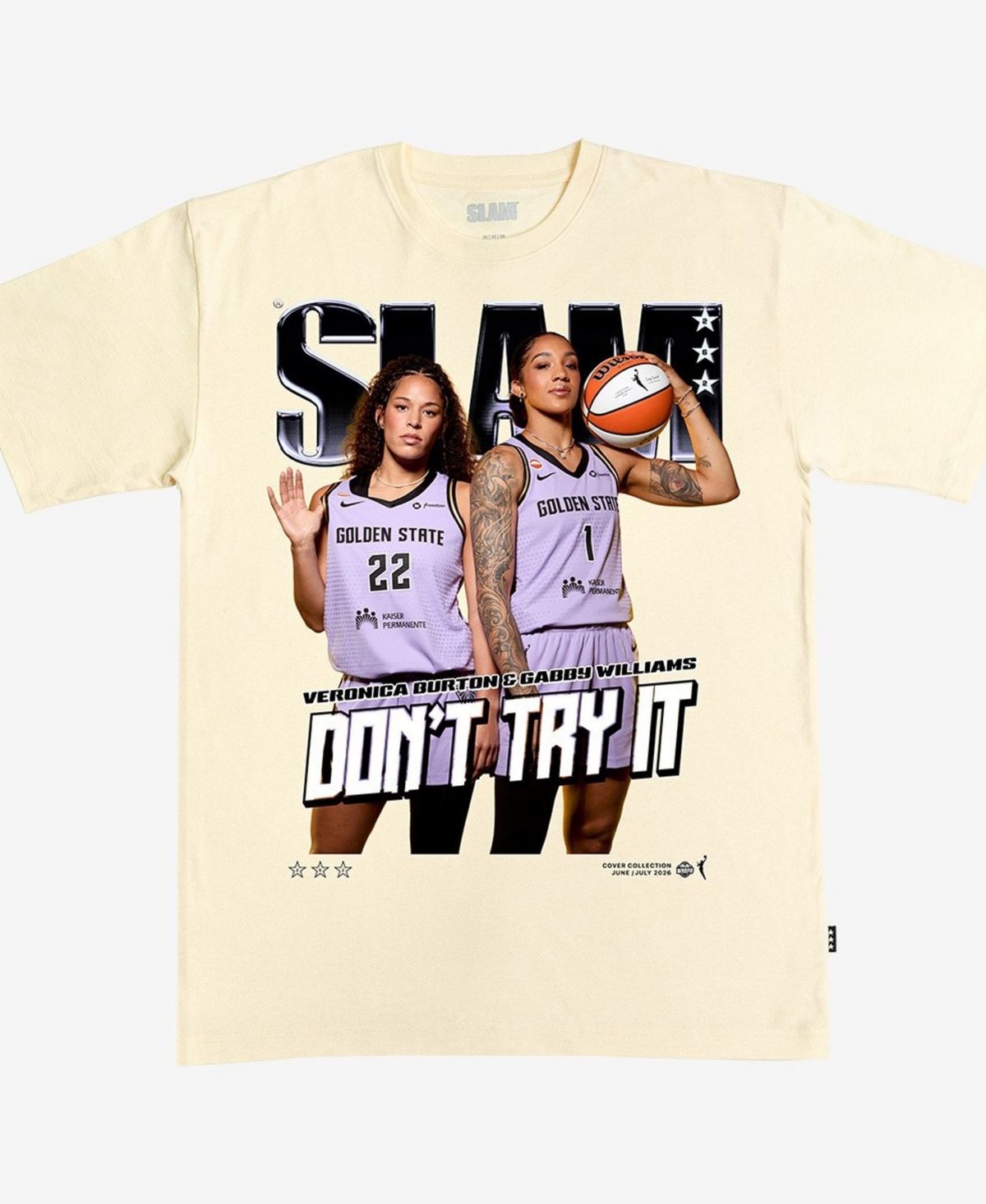 Slam Men's and Women's Gabby Williams Veronica Burton Cream Golden State Valkyries Cover T-Shirt
