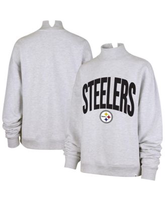 Women's '47  Gray Pittsburgh Steelers Subtle Muse Mock Neck Sweatshirt