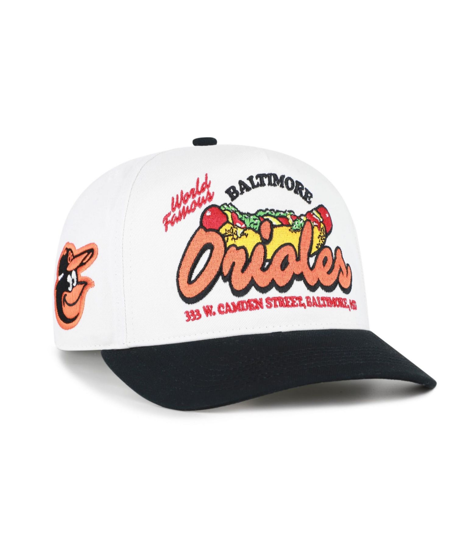 Men's '47 White/Black Baltimore Orioles Glizzy Collection Hitch Adjustable Hat