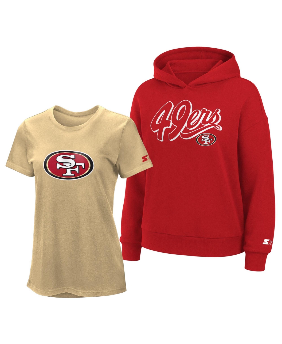 Starter Women's Black/purple Baltimore Ravens Hoodie T-shirt Combo Pack In Black,purple