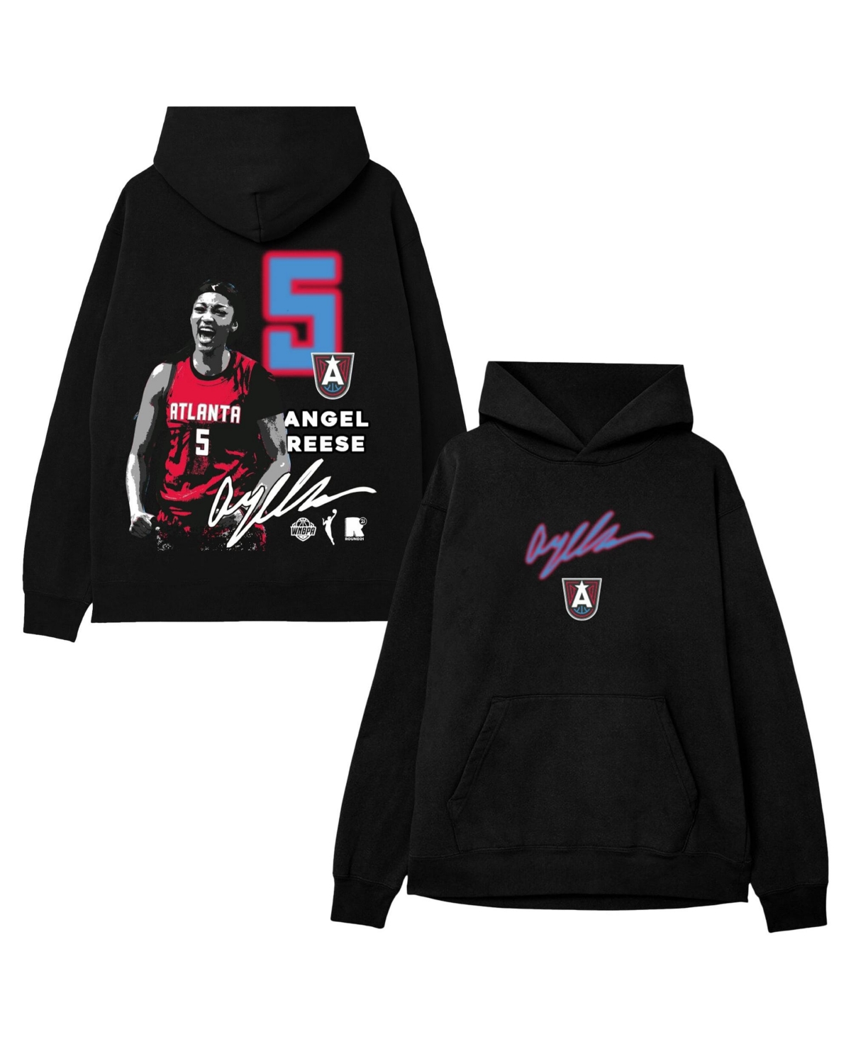 Round21 Men's and Women's Angel Reese Black Atlanta Dream Poster Hoodie