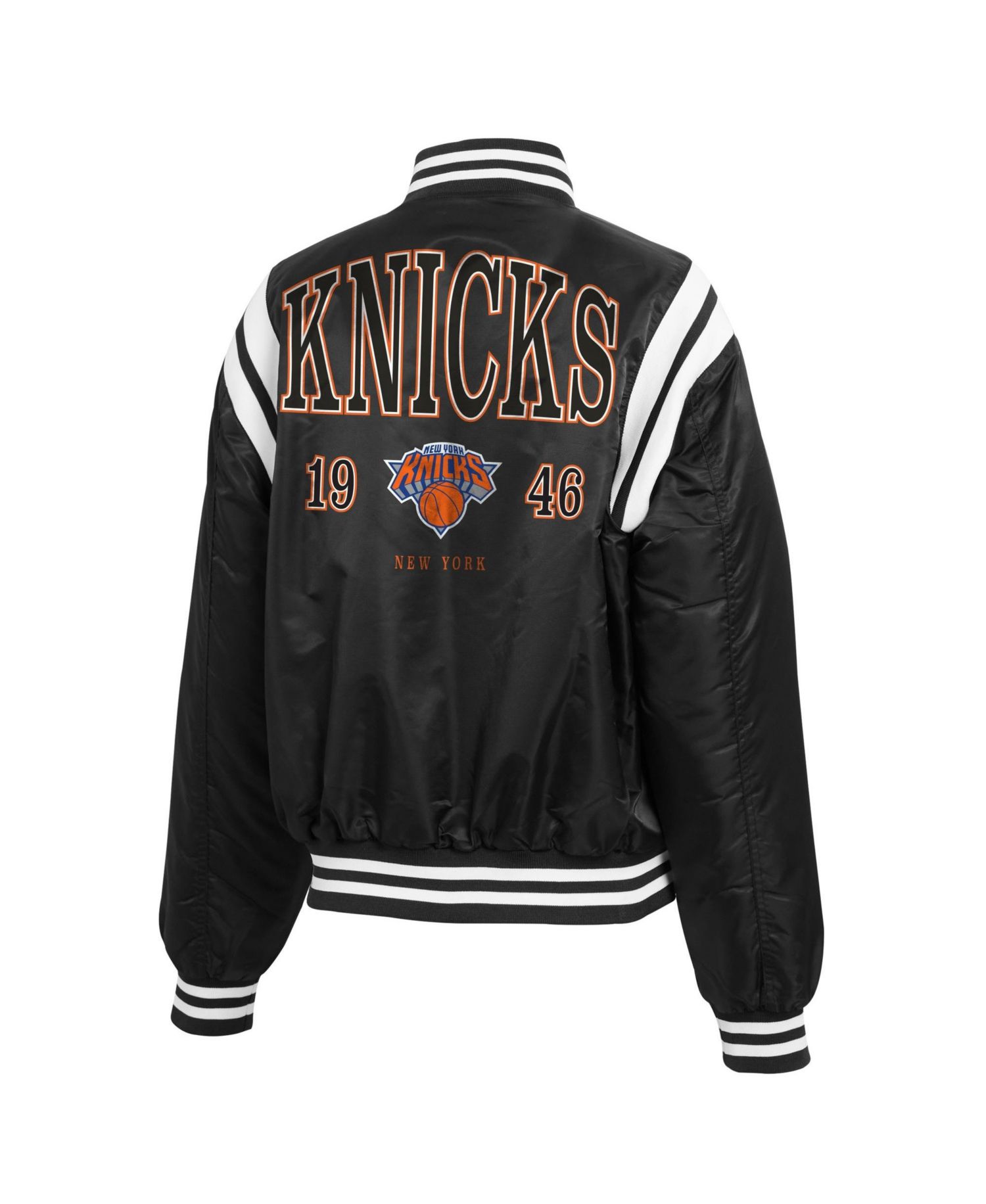 Women's Black New York Knicks Full-Zip Bomber Jacket