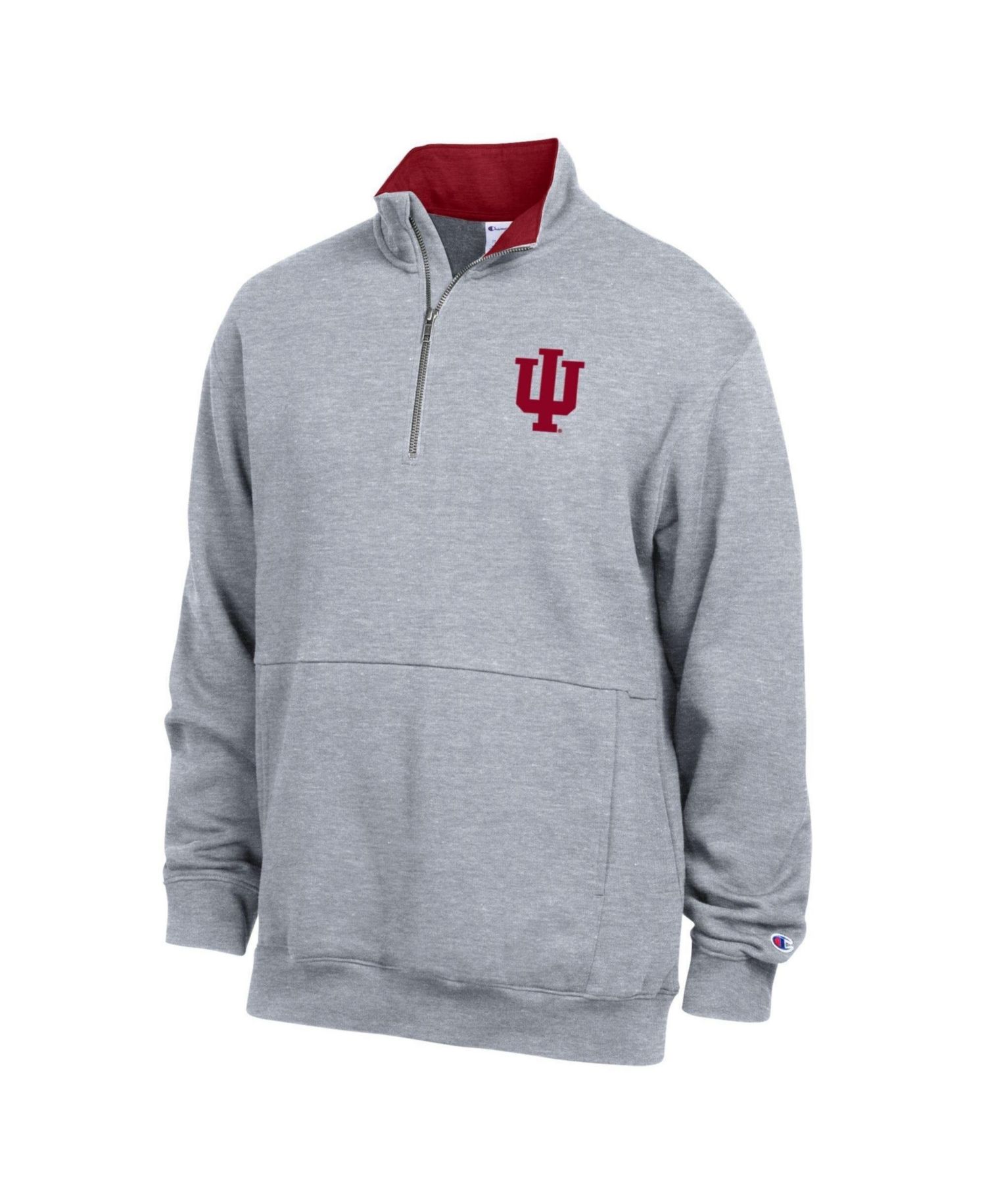Men's Heather Gray Indiana Hoosiers Fleece Quarter-Zip Pullover