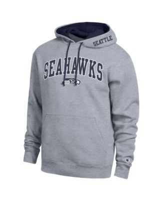 Men's  Heather Gray/College Navy Seattle Seahawks Contrast Hoodie
