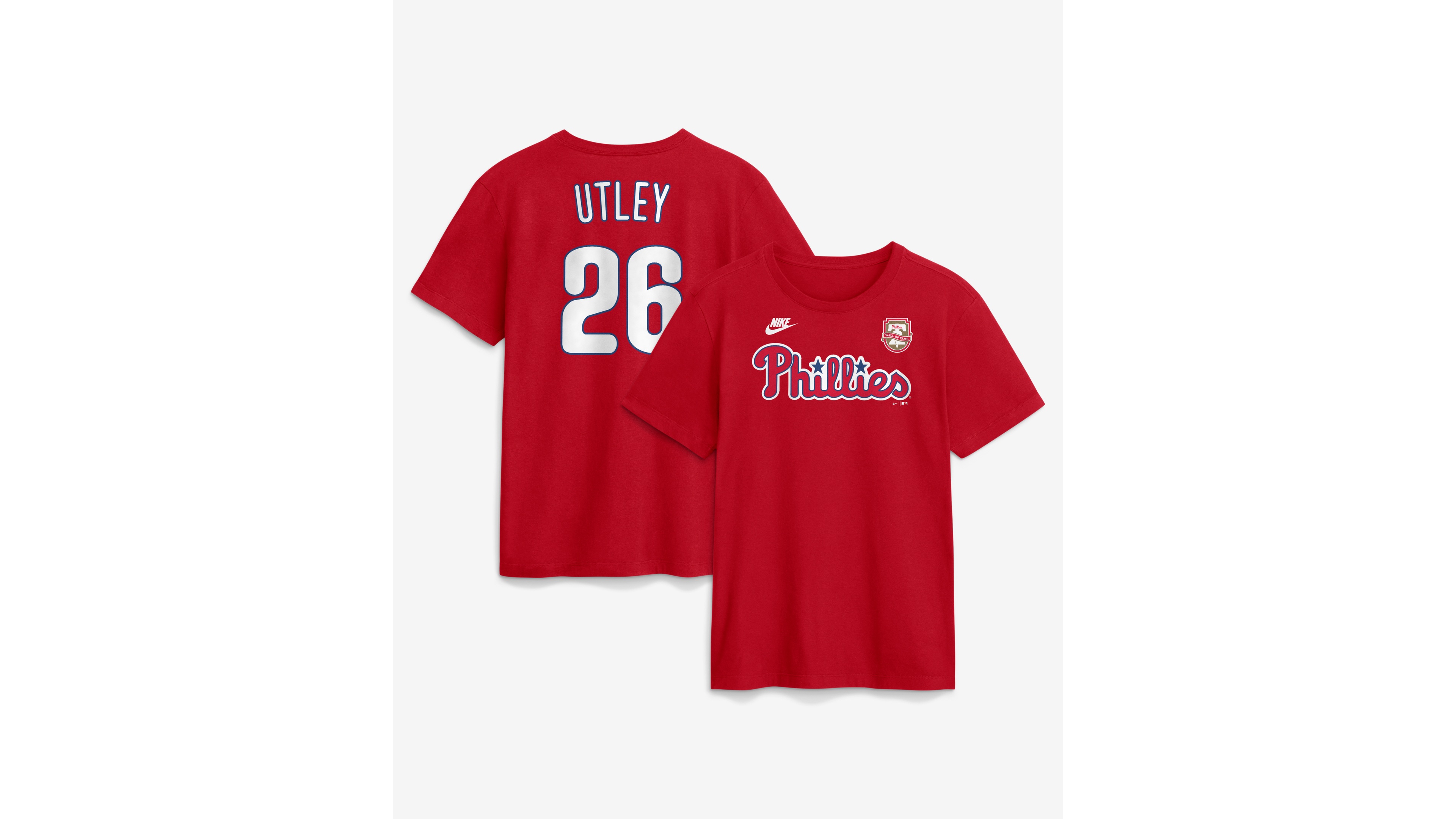 Nike Men's Chase Utley Red Philadelphia Phillies Wall of Fame Name & Number T-Shirt