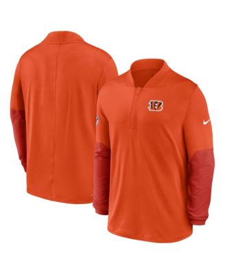 Men's Orange Cincinnati Bengals Sideline Dri-FIT Half-Zip Pullover