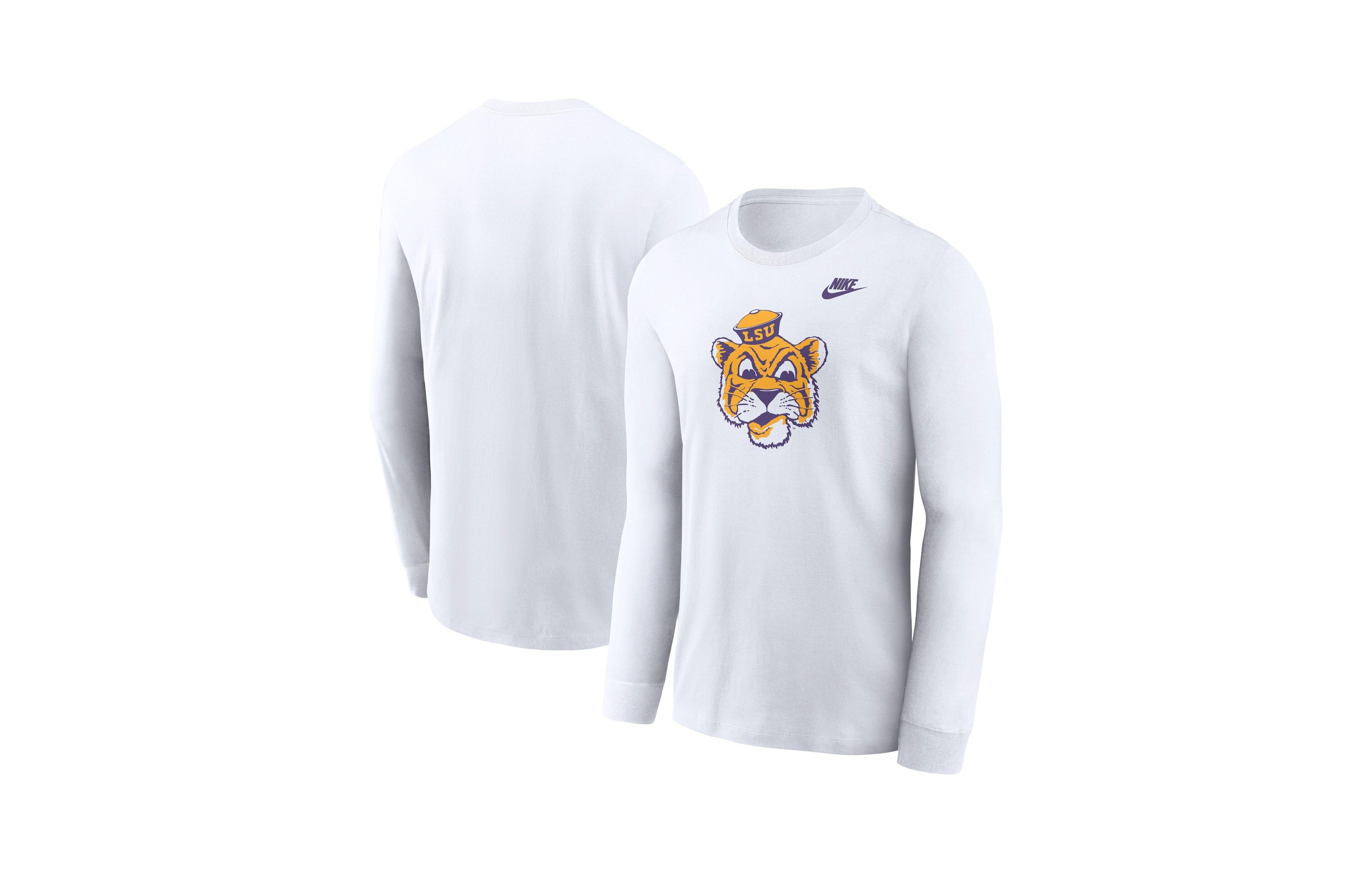 Nike Men's White Lsu Tigers Legacy Primary Logo Long Sleeve T-Shirt
