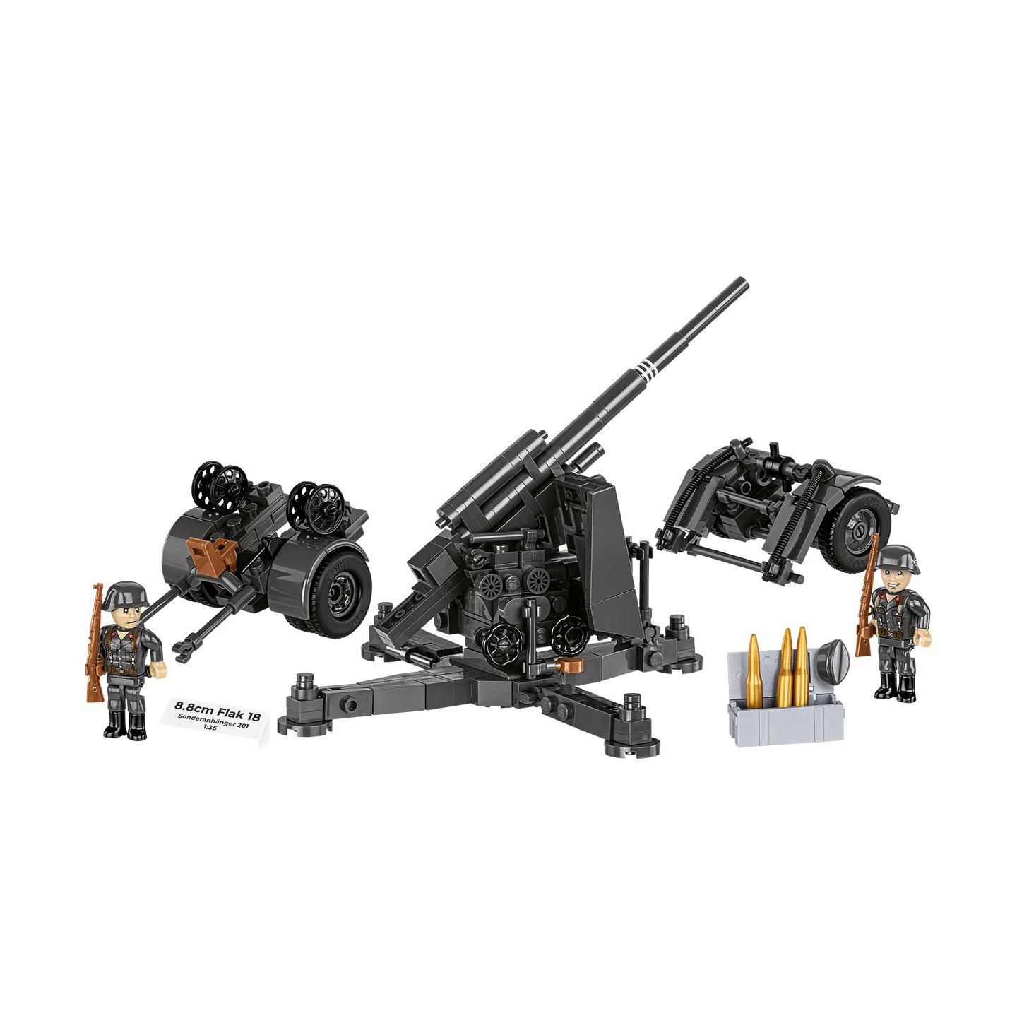 Детский конструктор COBI Historical Collection Wwii 8.8 cm Flak 18 with Carriage 360-Piece Building Set, Ages 9+ — фото 6