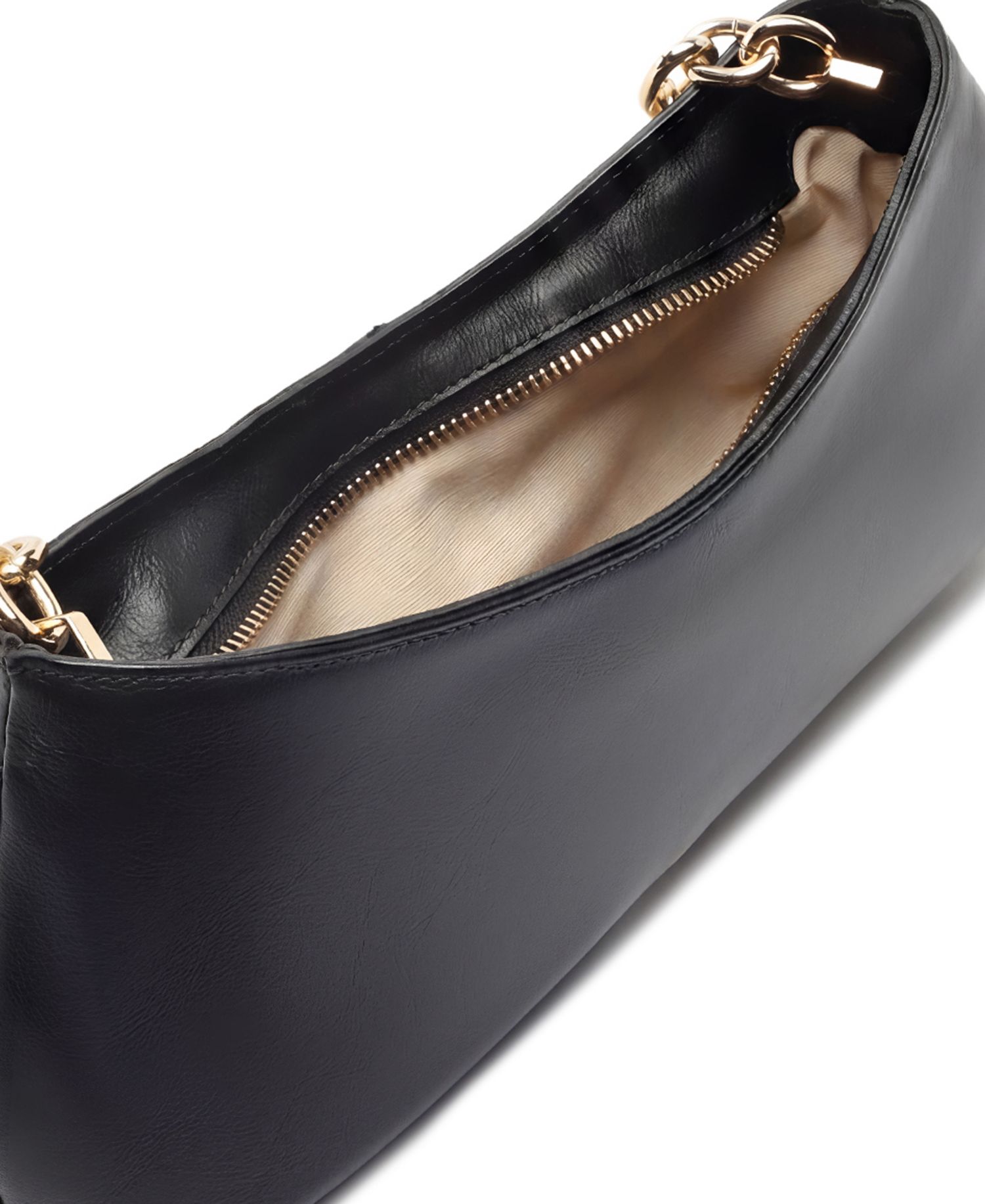 Luna Small Leather Chain Baguette Handbag