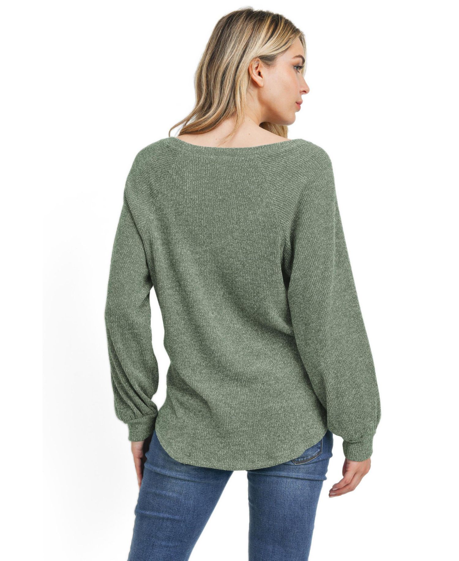 Maternity Lightweight Ribbed-Knit V-Neck Pullover Sweater