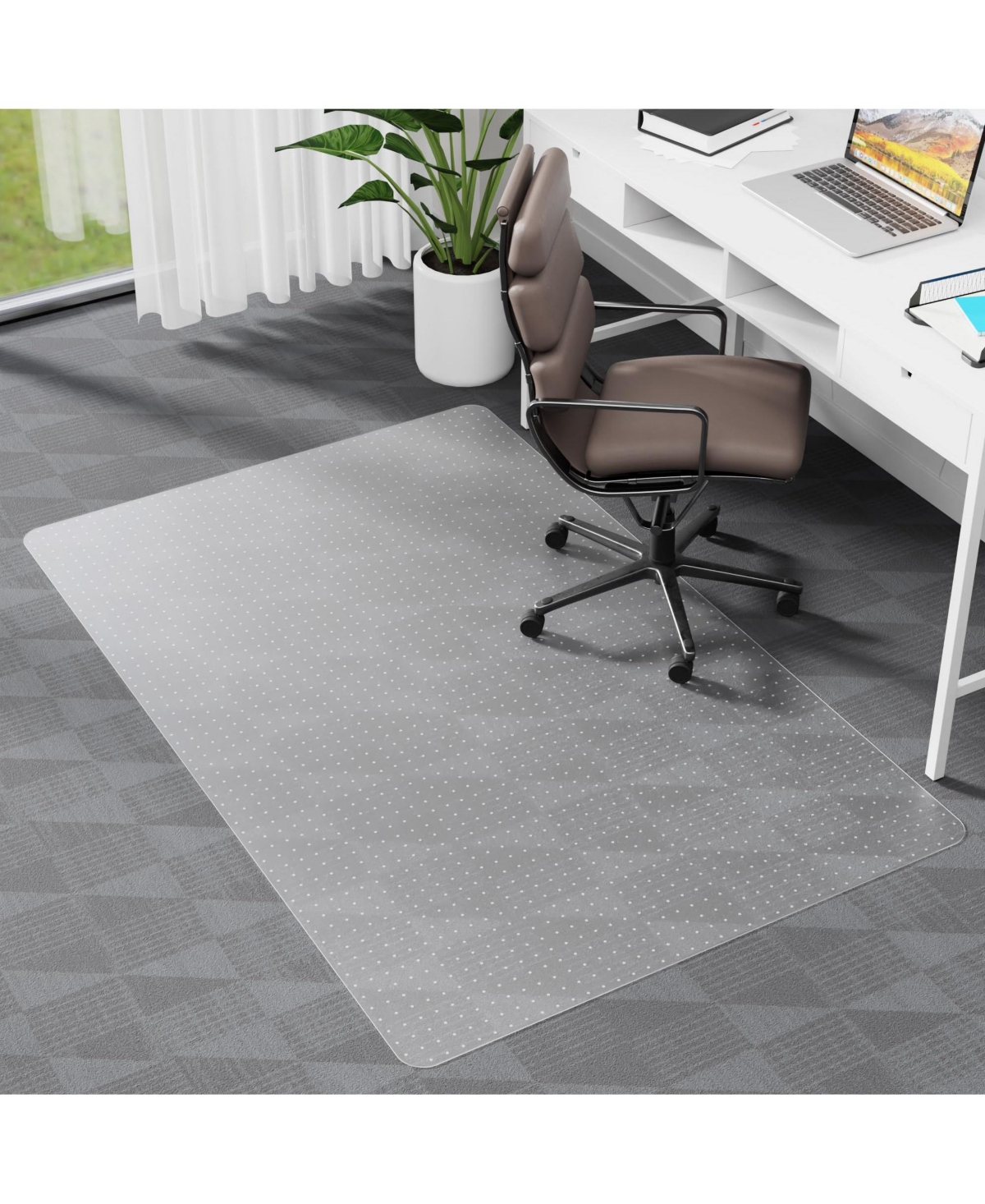 Danrong Pvc Office Chair Mat For Carpeted Floors Easy Glide Studded Anti Slip