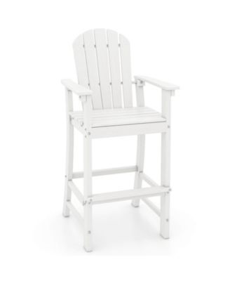 Outdoor HDPE Bar Height Stool Patio Tall Chair Armrest Footrest All Weather