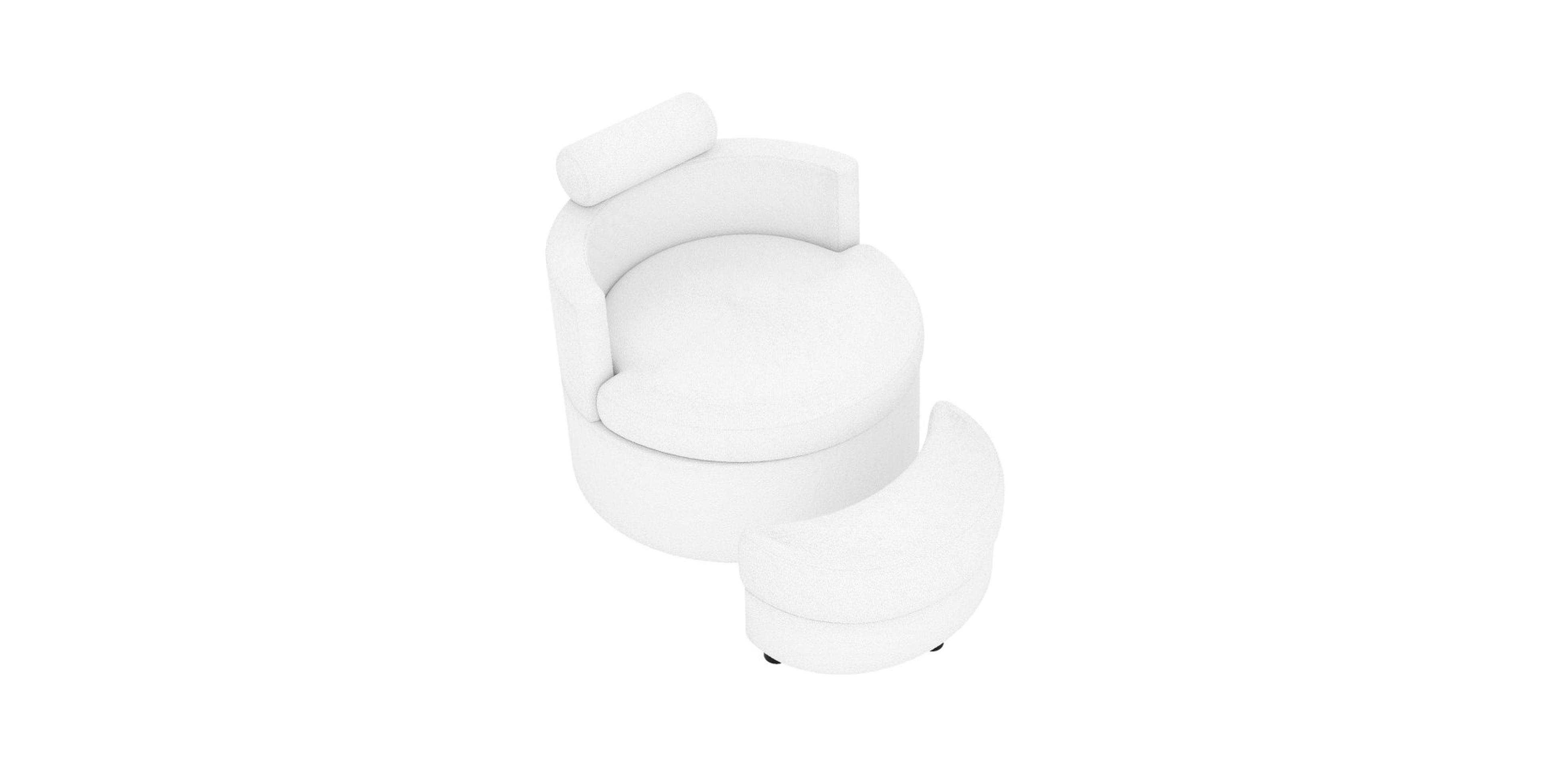 Gouun 360 Degree Swivel Accent Chair with Half Moon Storage Ottoman