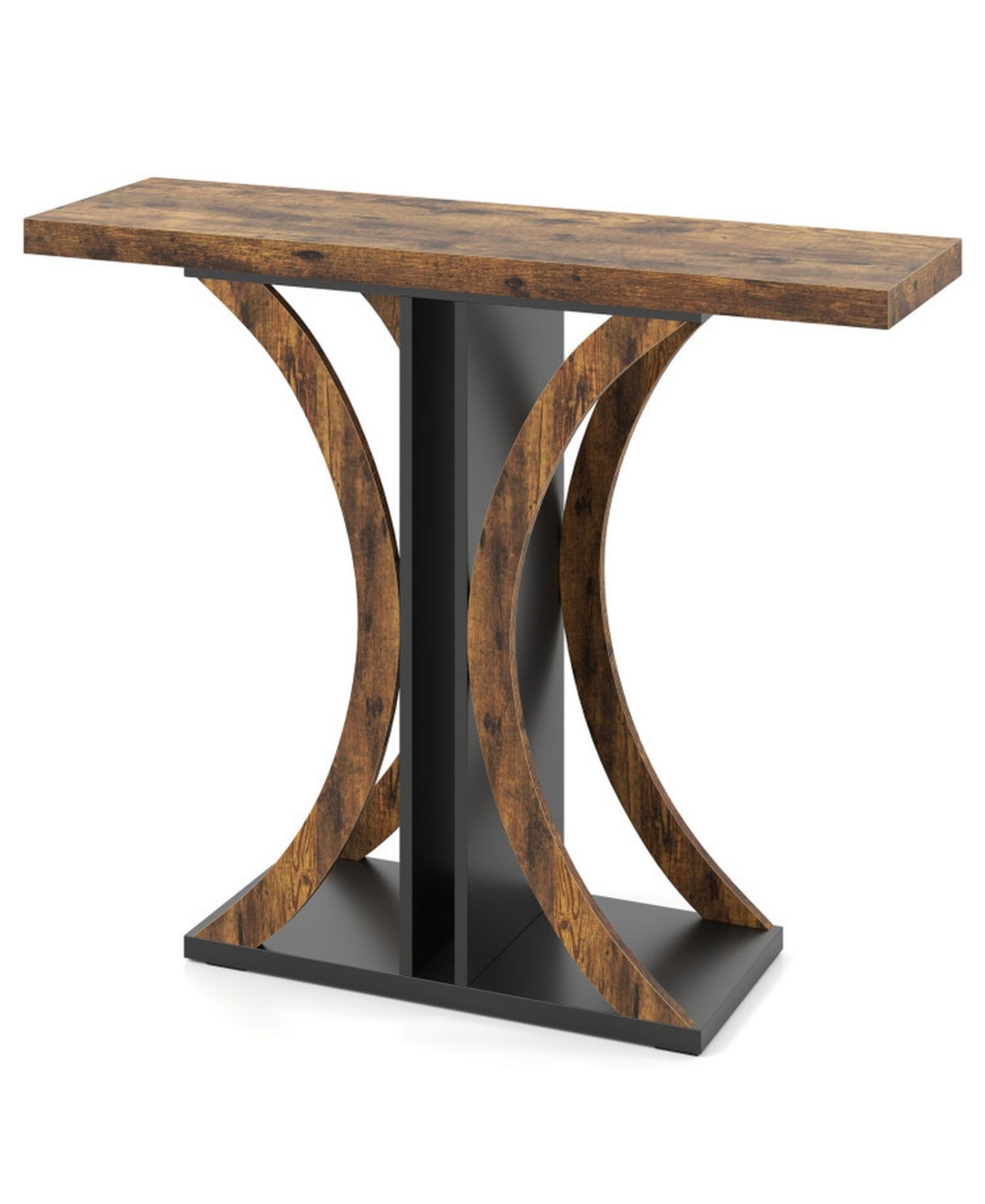 Gouun 39.5 Inch Console Table with Geometric C-Shaped Frame
