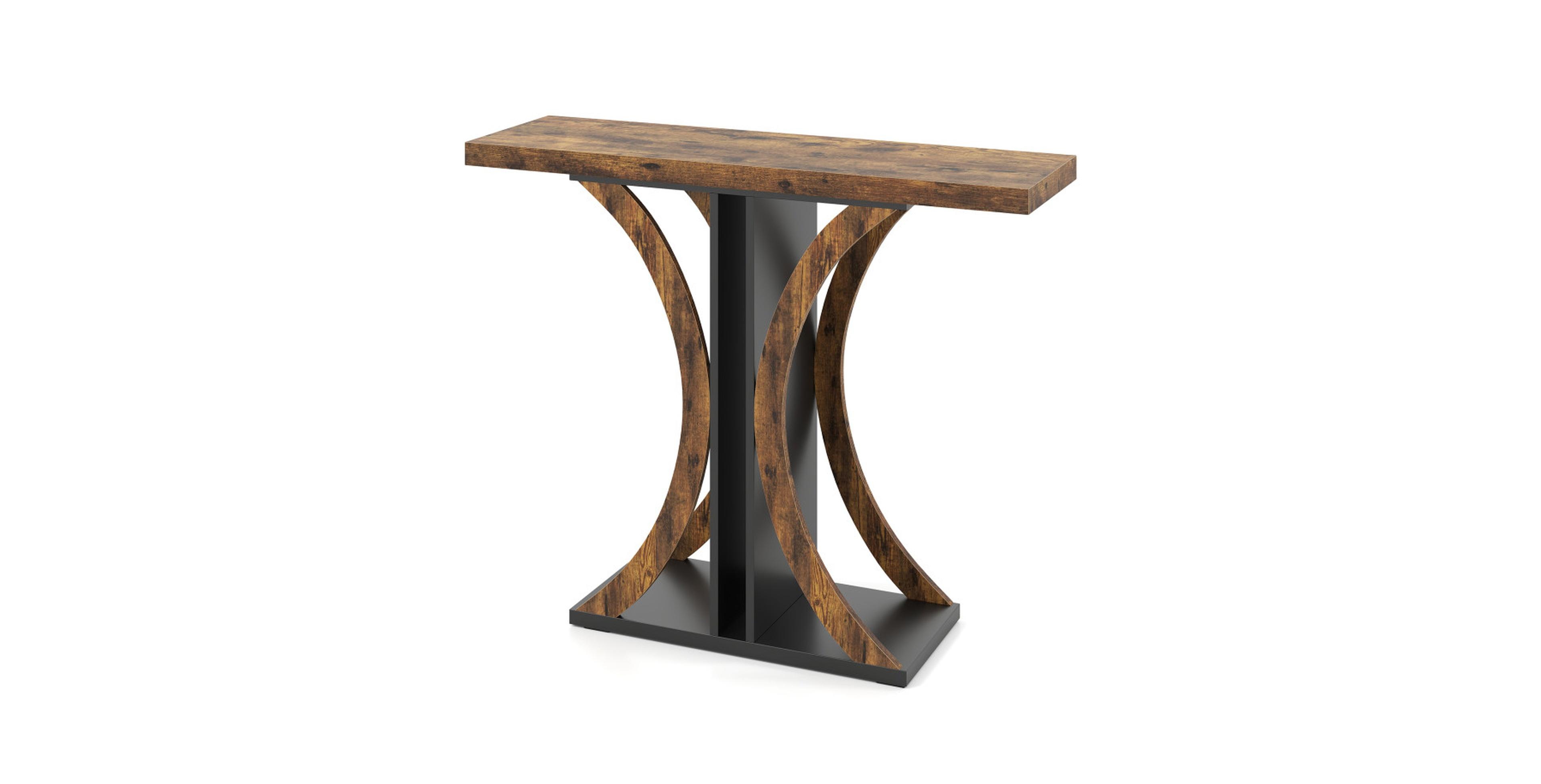 Gouun 39.5 Inch Console Table with Geometric C-Shaped Frame