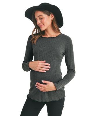 Women's Long Sleeve Crew Neck Ribbed Top