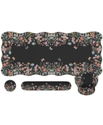 Wildflower Desk Protector Set With Wrist Rest Coaster Ergonomic Mouse Pad