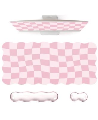 Scalloped Gel Desk Mat, Keyboard Wrist Rest, and Mouse Wrist Rest, 3-Piece Set [Compatible with 65%-75% Keyboards]