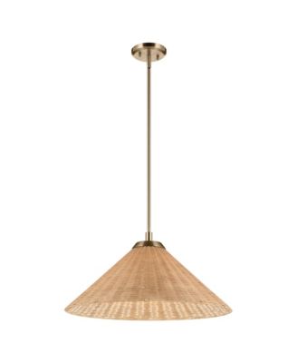 Bekah 24.25 Inch 1 Light Convertible Pendant with Rattan Shade CPZ