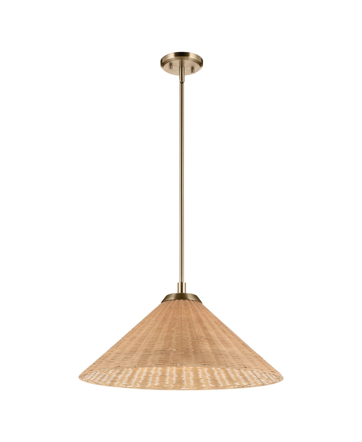 Kichler Bekah 24.25 Inch 1 Light Convertible Pendant with Rattan Shade Cpz