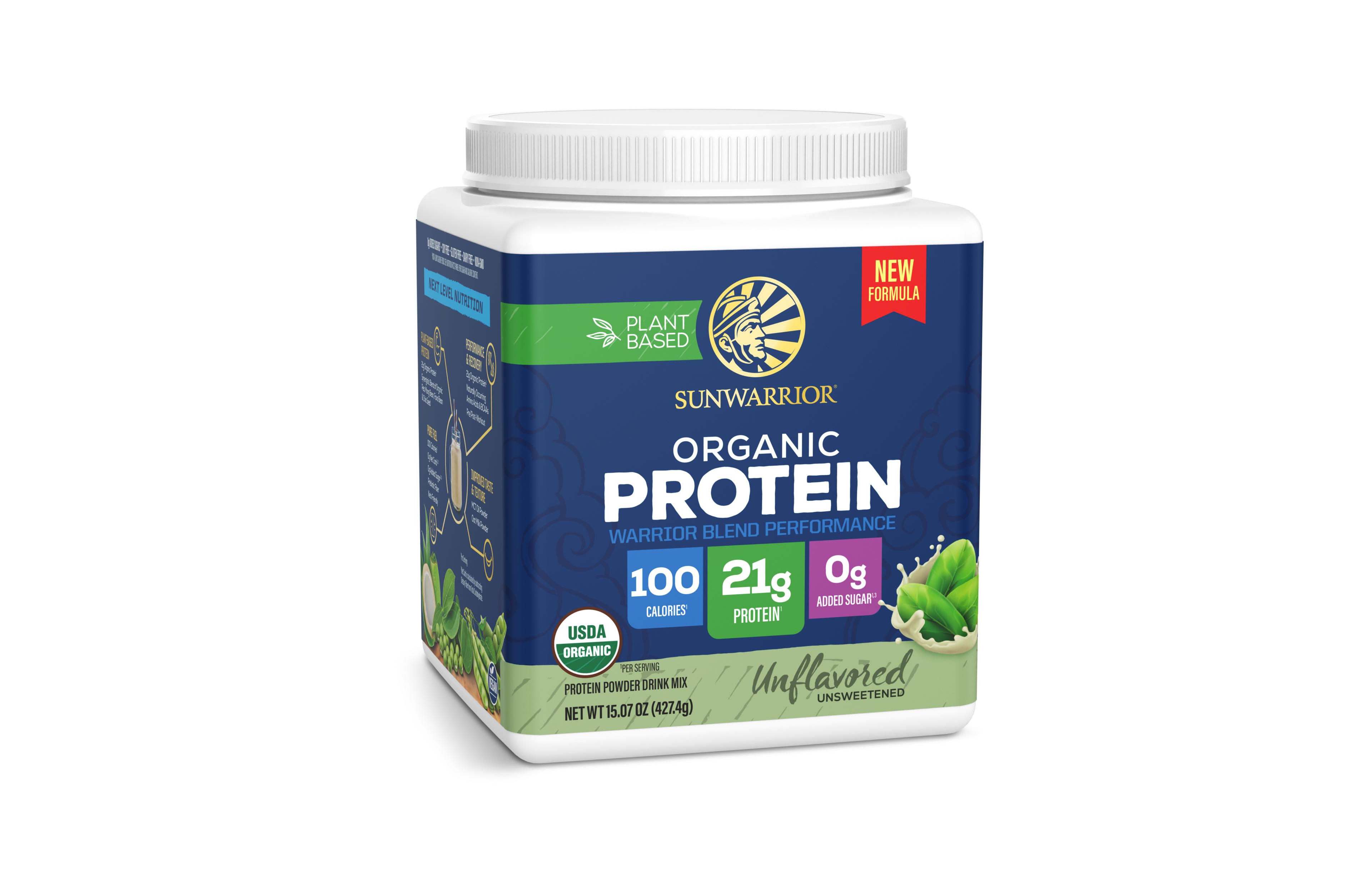 Sunwarrior Warrior Blend Protein Powder, Unflavored, 21 Gram Protein, 14 Servings